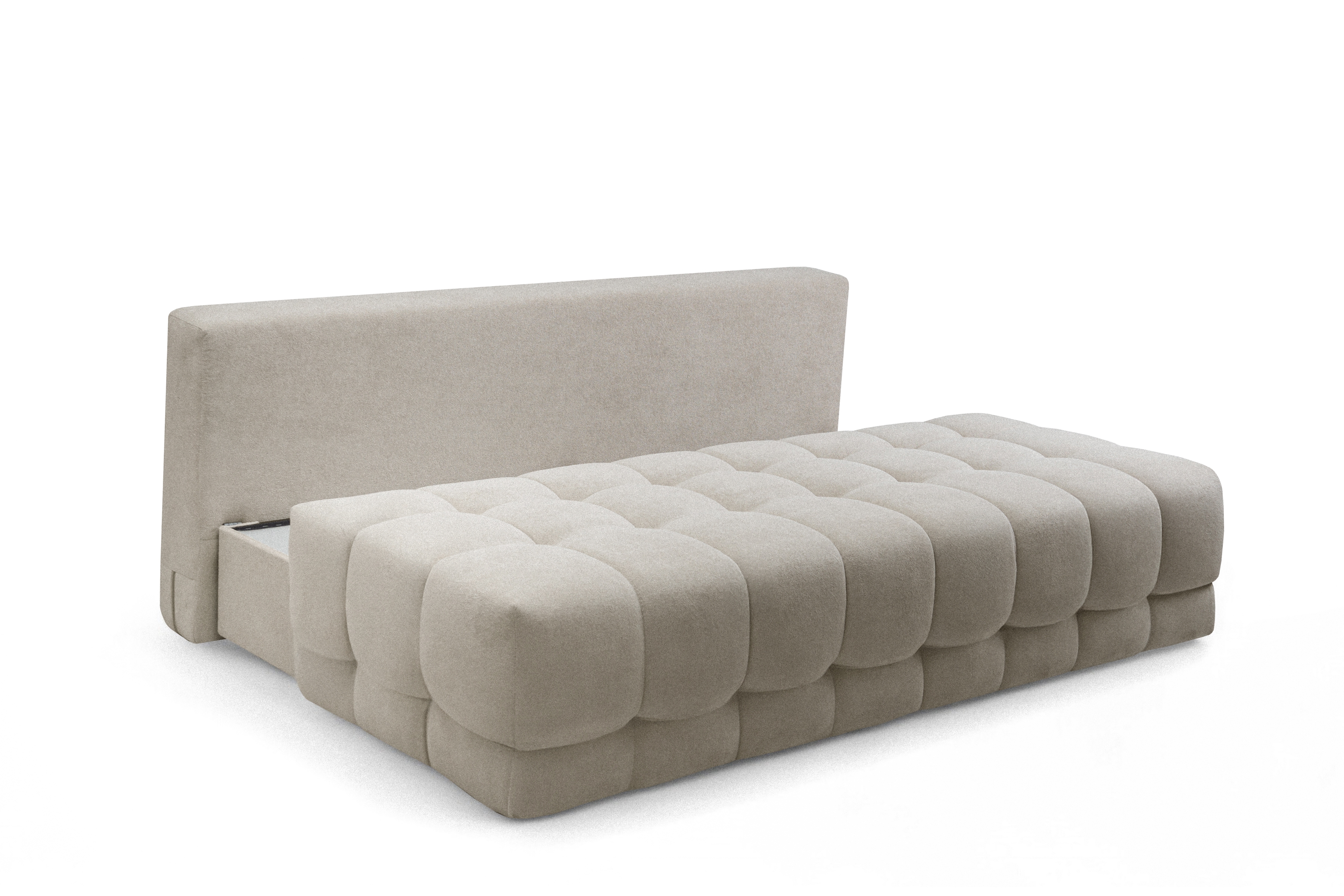 Rozkladacia pohovka Tuko s úložným priestorom – béžová pletenina Freya 210.03 Pohovka Tuko rozkladana S vnútorným úložným priestorom- Béžová boucle Freya 210.03