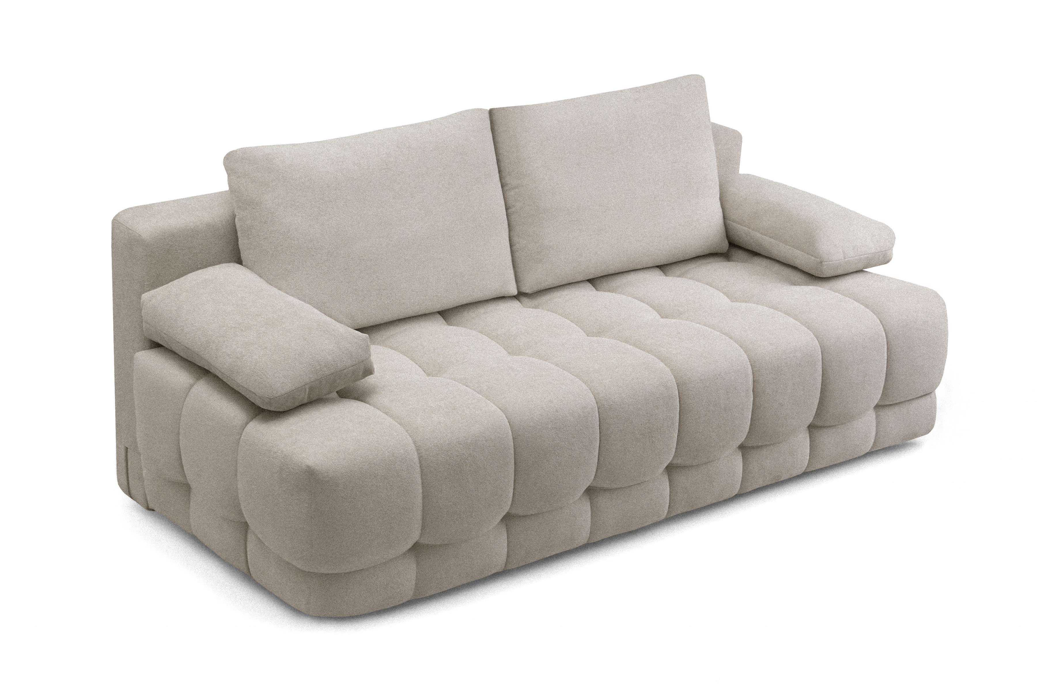 Rozkladacia pohovka Tuko s úložným priestorom – béžová pletenina Freya 210.03 Pohovka Tuko rozkladana S vnútorným úložným priestorom- Béžová boucle Freya 210.03