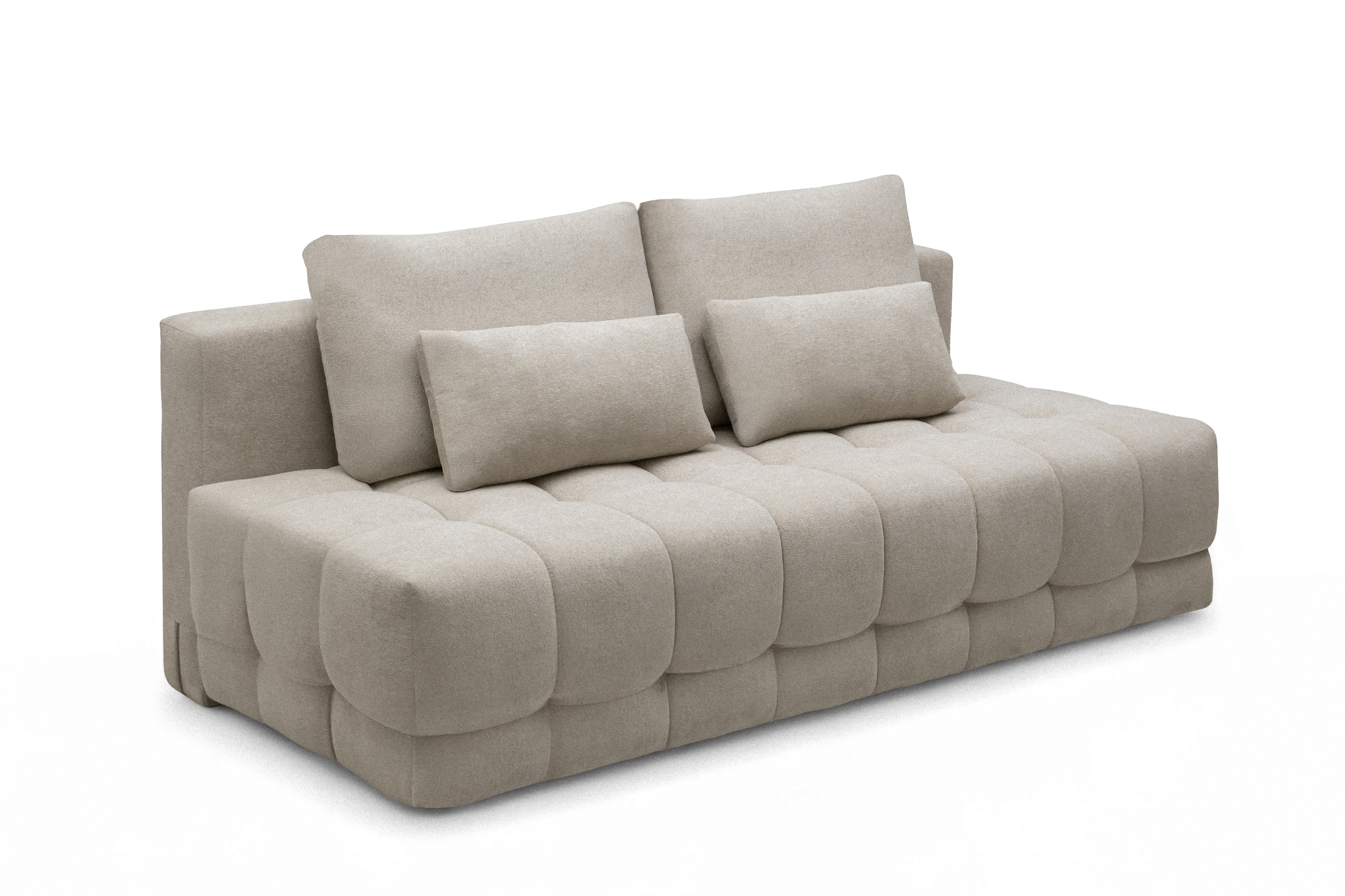 Rozkladacia pohovka Tuko s úložným priestorom – béžová pletenina Freya 210.03 Pohovka Tuko rozkladana S vnútorným úložným priestorom- Béžová boucle Freya 210.03