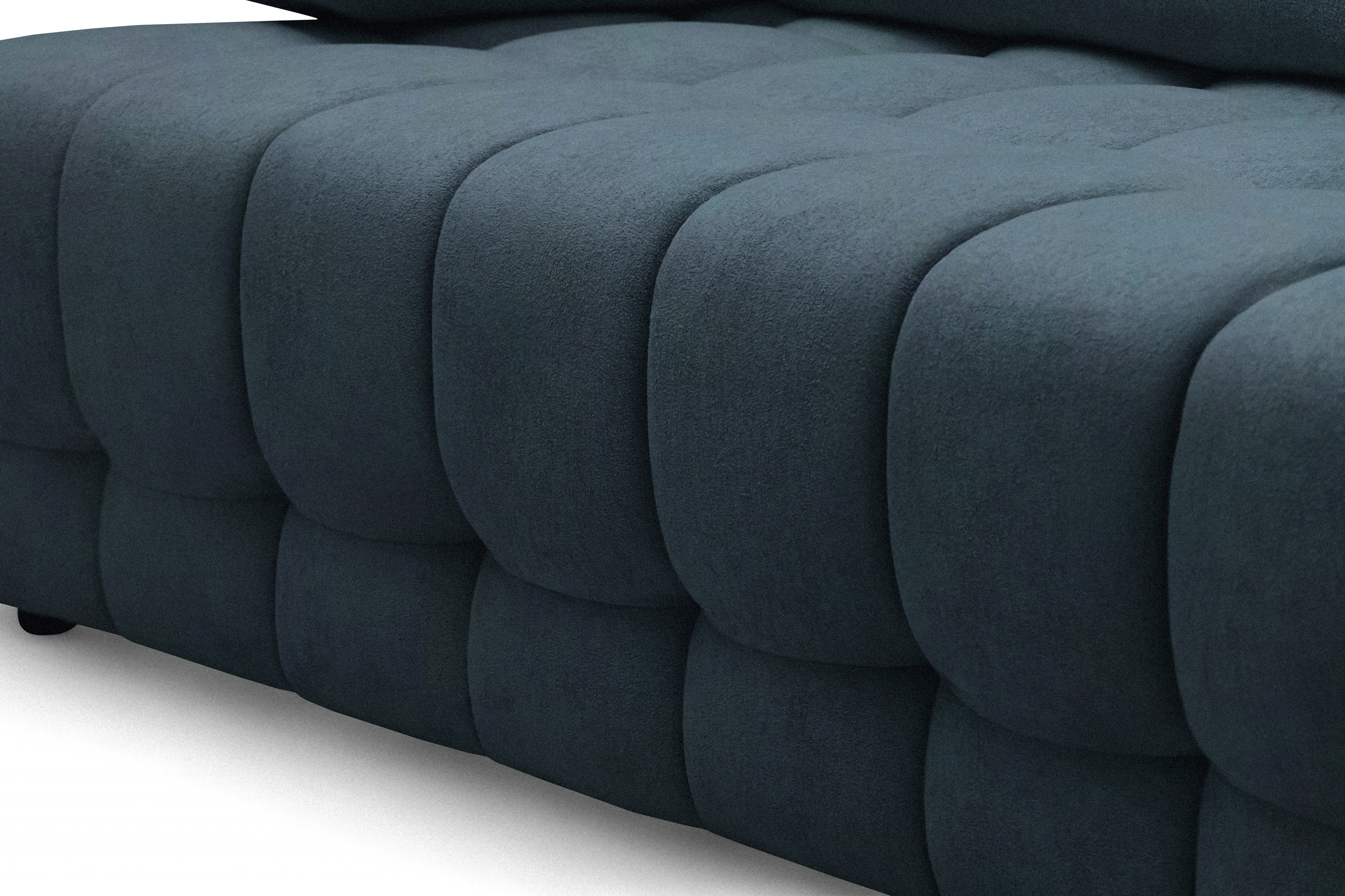 Rozkladacia pohovka Tuko s úložným priestorom – tmavomodrá pletenina Freya 210-28 Pohovka Tuko rozkladana S vnútorným úložným priestorom- námornícka modrá dzianina Freya 210-28