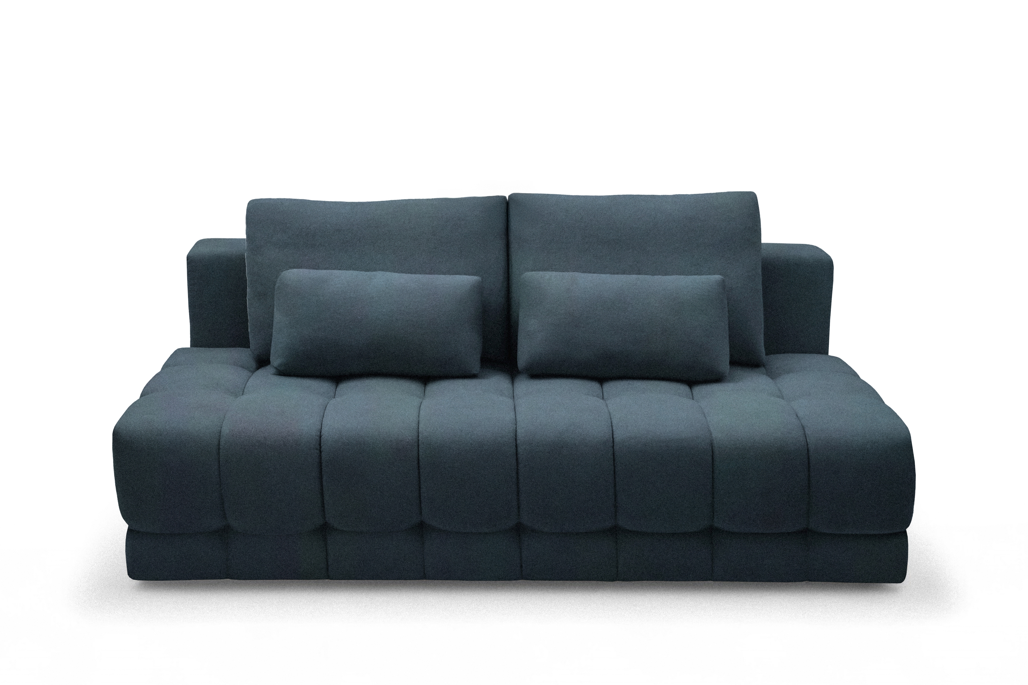 Rozkladacia pohovka Tuko s úložným priestorom – tmavomodrá pletenina Freya 210-28 Pohovka Tuko rozkladana S vnútorným úložným priestorom- námornícka modrá dzianina Freya 210-28