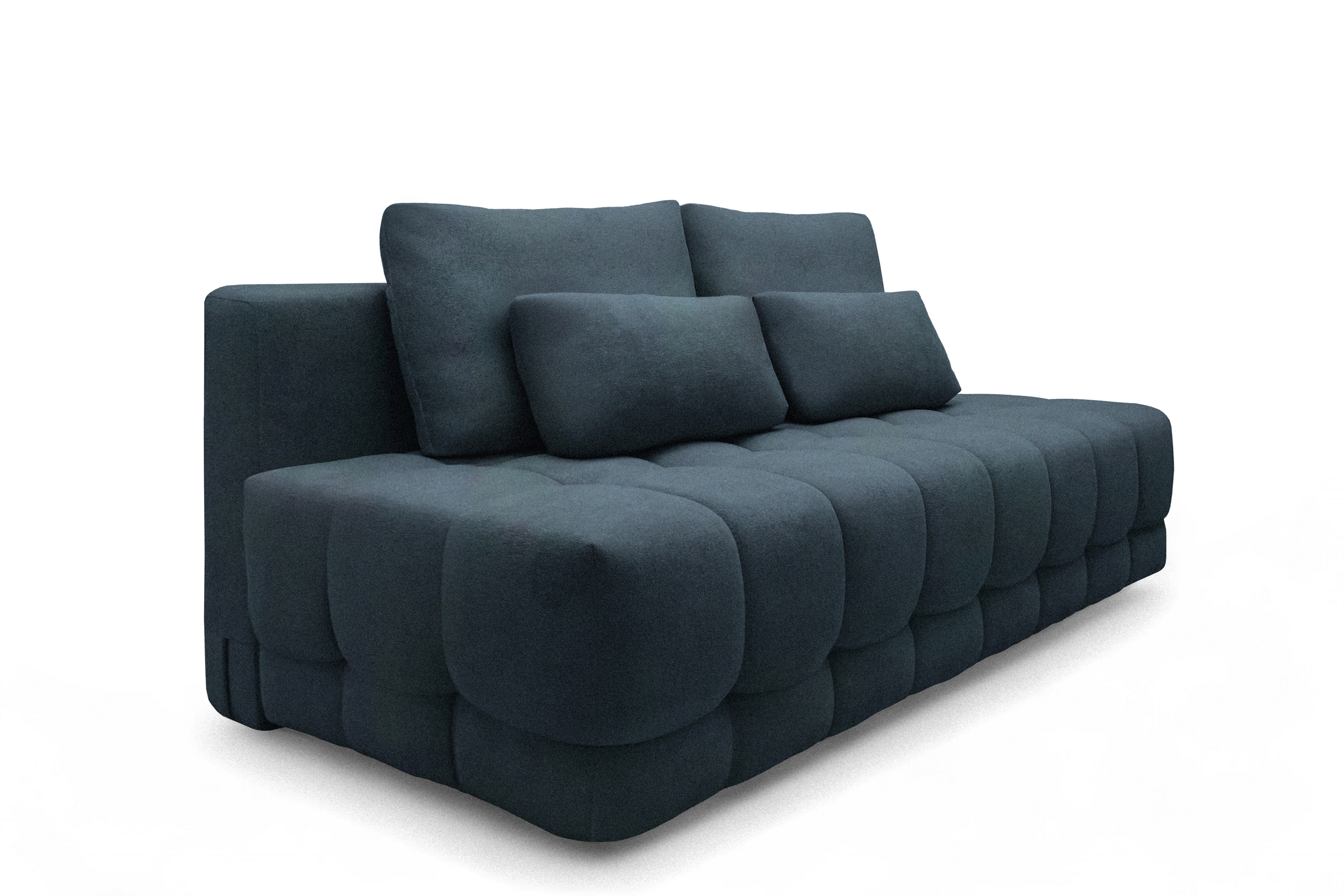 Rozkladacia pohovka Tuko s úložným priestorom – tmavomodrá pletenina Freya 210-28 Pohovka Tuko rozkladana S vnútorným úložným priestorom- námornícka modrá dzianina Freya 210-28