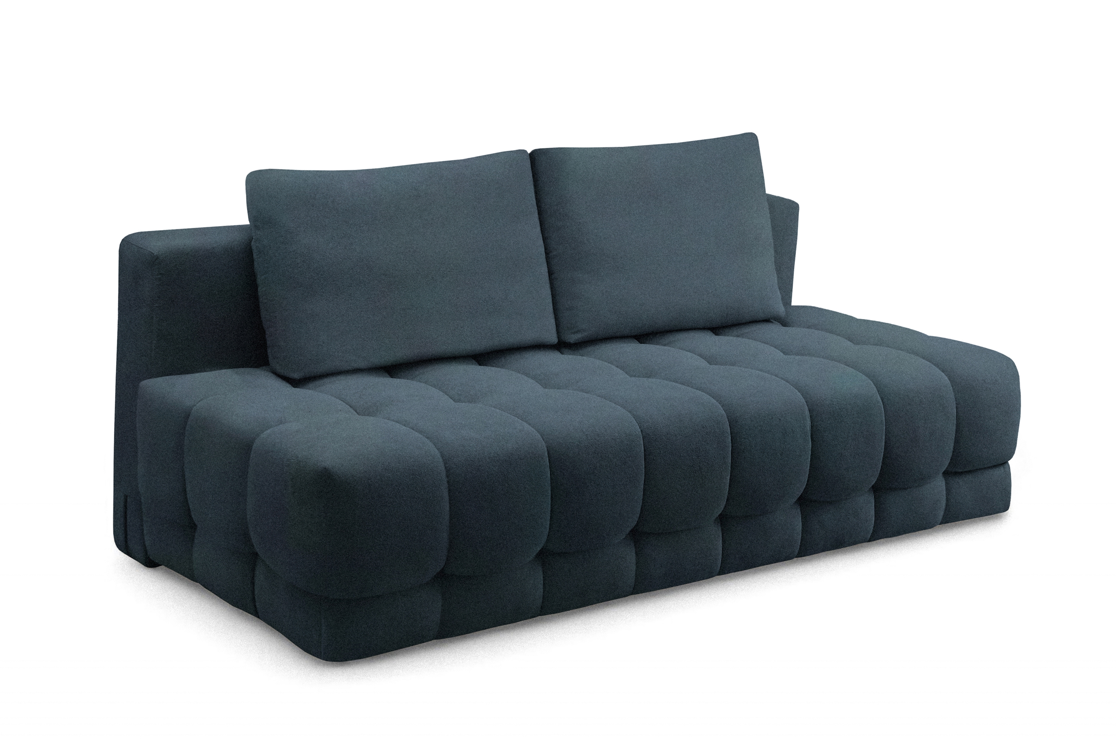 Rozkladacia pohovka Tuko s úložným priestorom – tmavomodrá pletenina Freya 210-28 Pohovka Tuko rozkladana S vnútorným úložným priestorom- námornícka modrá dzianina Freya 210-28