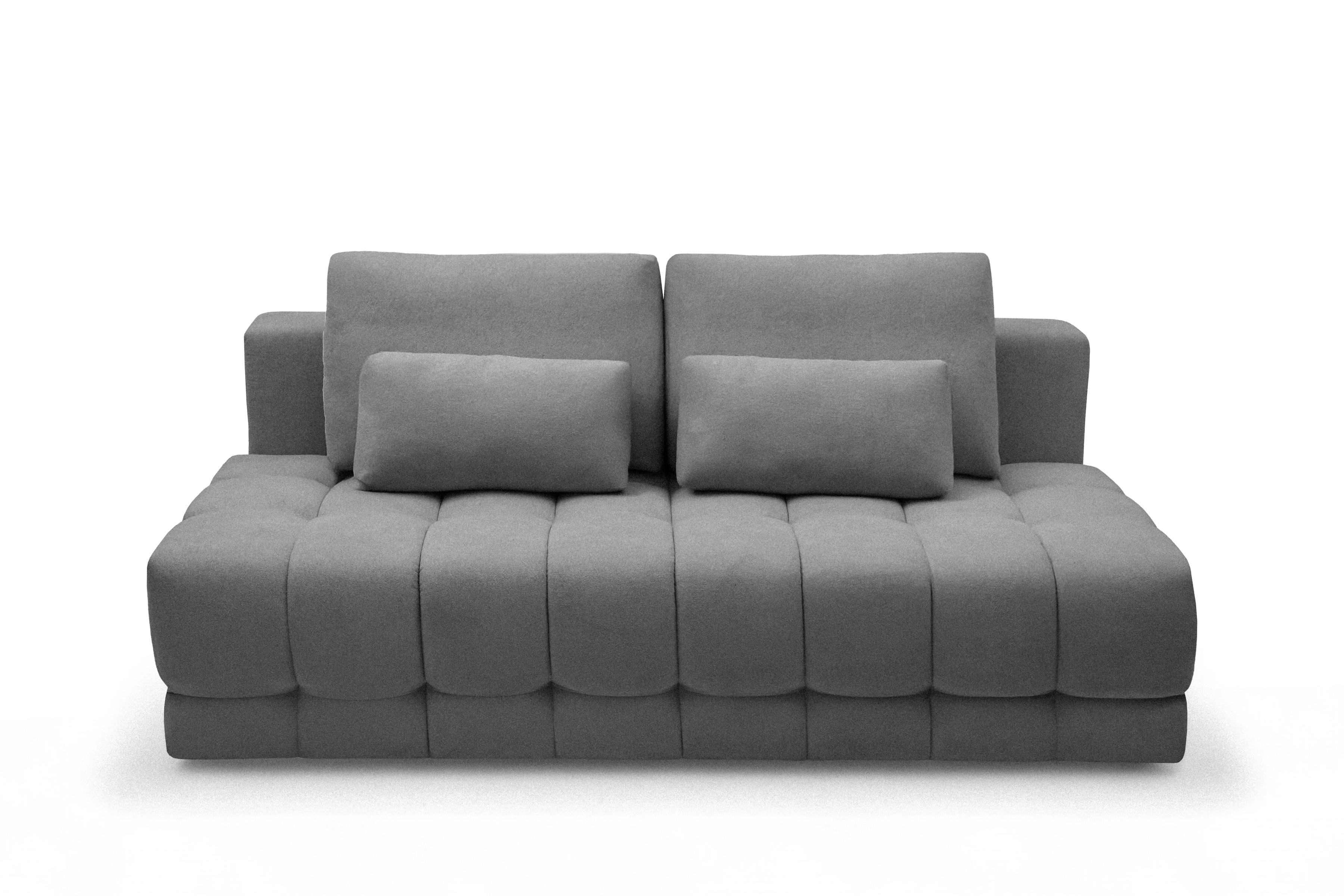 Rozkladacia pohovka Tuko s úložným priestorom – sivá pletenina Freya 210.21 Pohovka Tuko rozkladana S vnútorným úložným priestorom- šedá boucle Freya 210.21