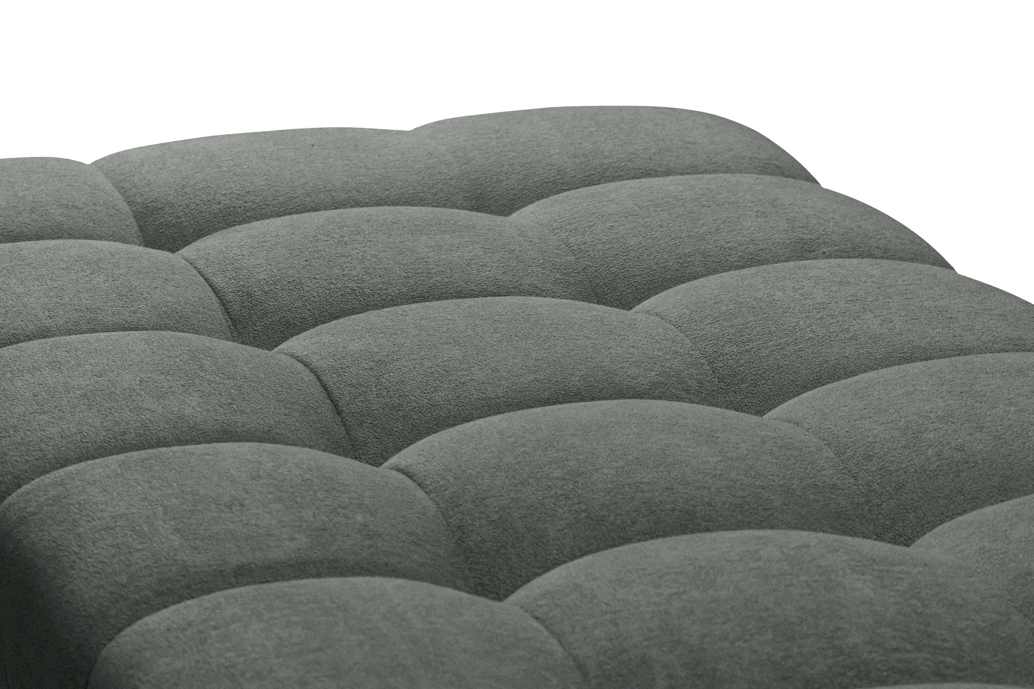 Rozkladacia pohovka Tuko s úložným priestorom – sivá pletenina Freya 210.21 Pohovka Tuko rozkladana S vnútorným úložným priestorom- šedá boucle Freya 210.21