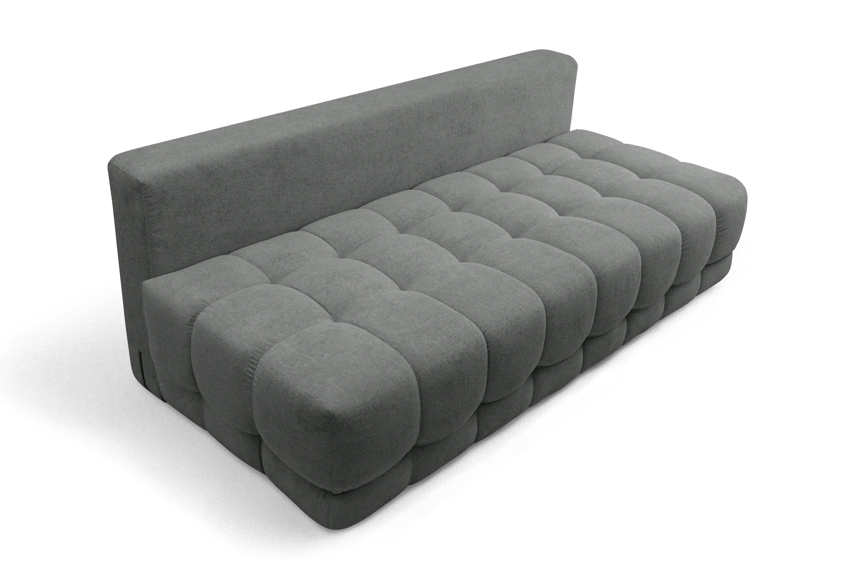 Rozkladacia pohovka Tuko s úložným priestorom – sivá pletenina Freya 210.21 Pohovka Tuko rozkladana S vnútorným úložným priestorom- šedá boucle Freya 210.21