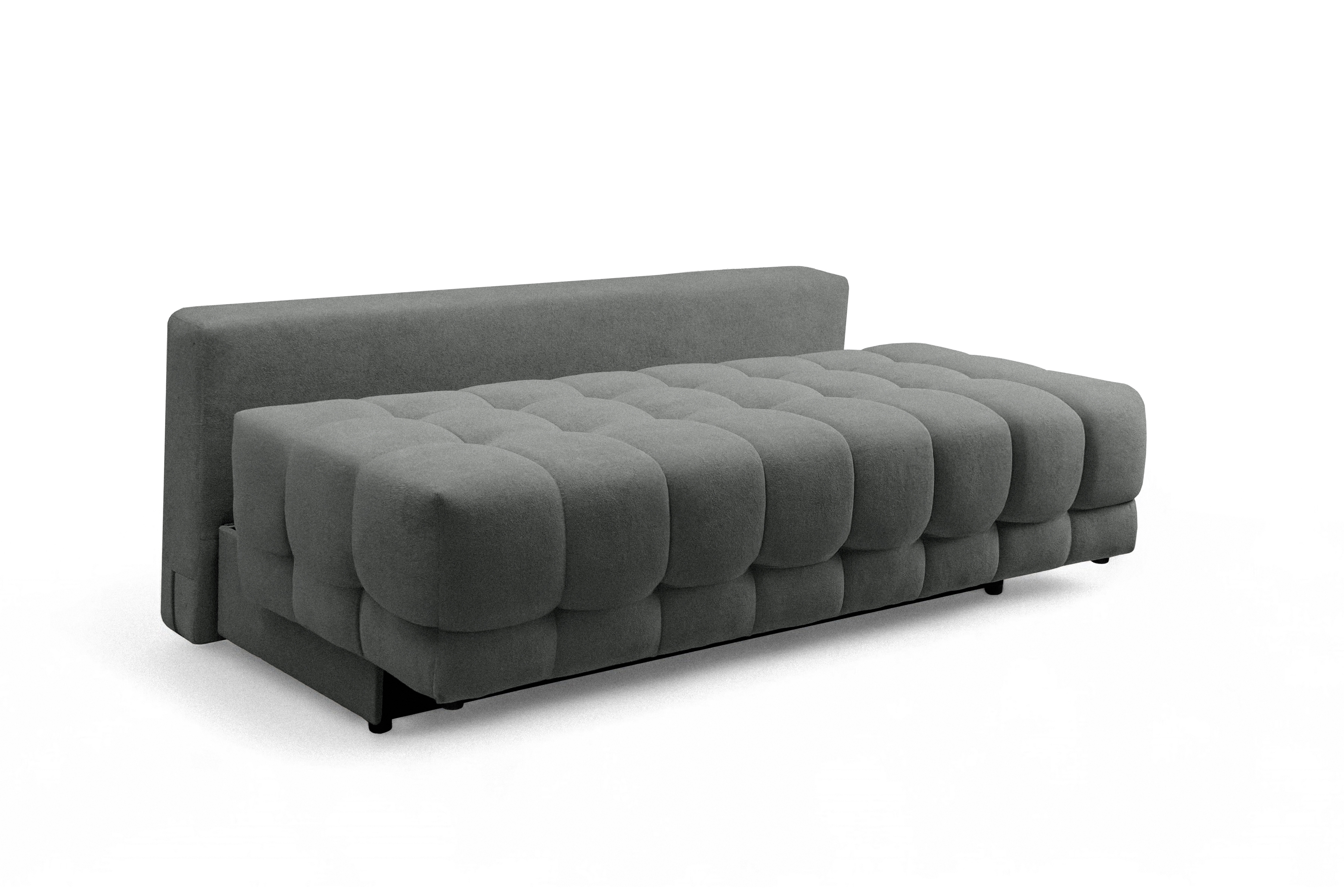 Rozkladacia pohovka Tuko s úložným priestorom – sivá pletenina Freya 210.21 Pohovka Tuko rozkladana S vnútorným úložným priestorom- šedá boucle Freya 210.21