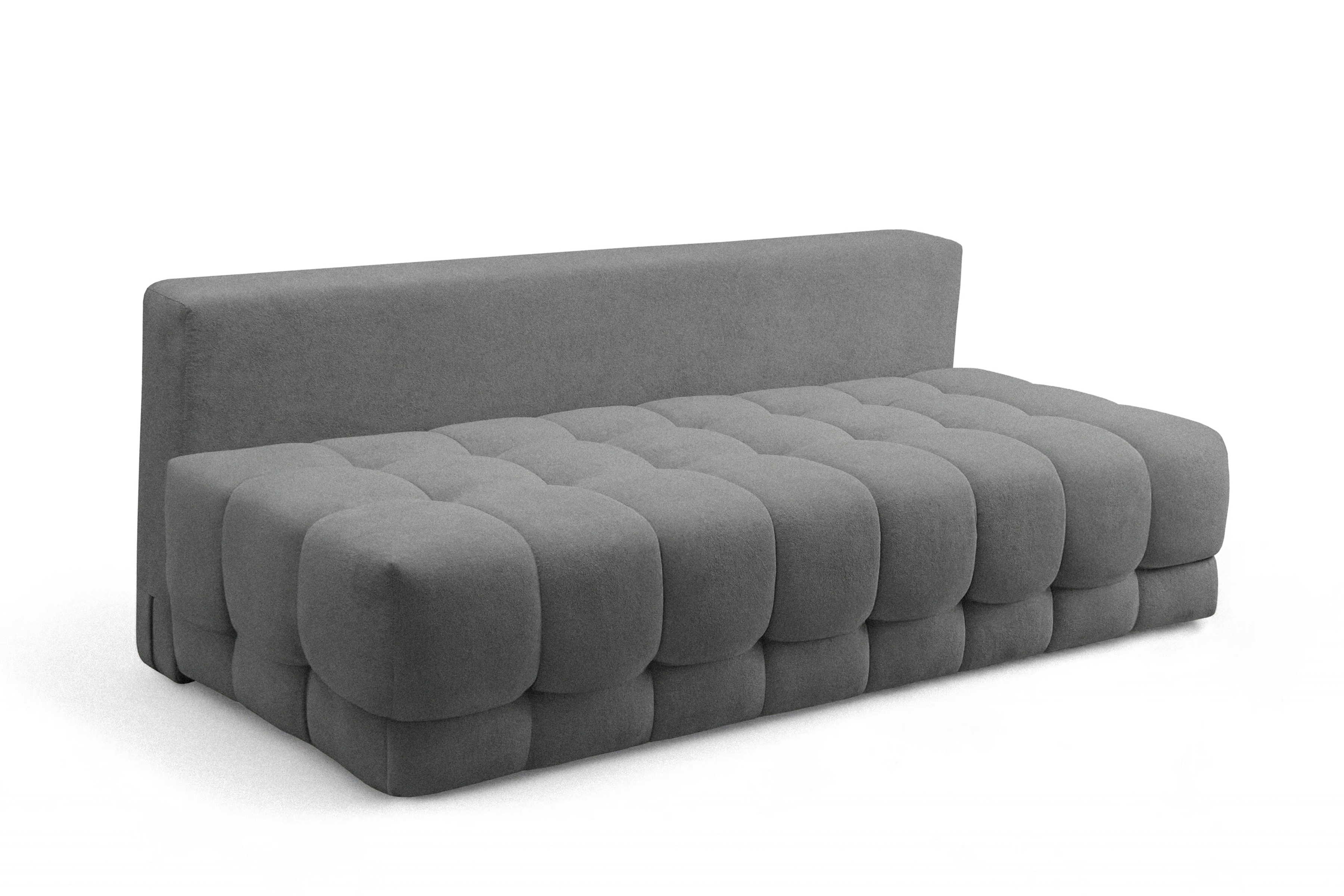 Rozkladacia pohovka Tuko s úložným priestorom – sivá pletenina Freya 210.21 Pohovka Tuko rozkladana S vnútorným úložným priestorom- šedá boucle Freya 210.21