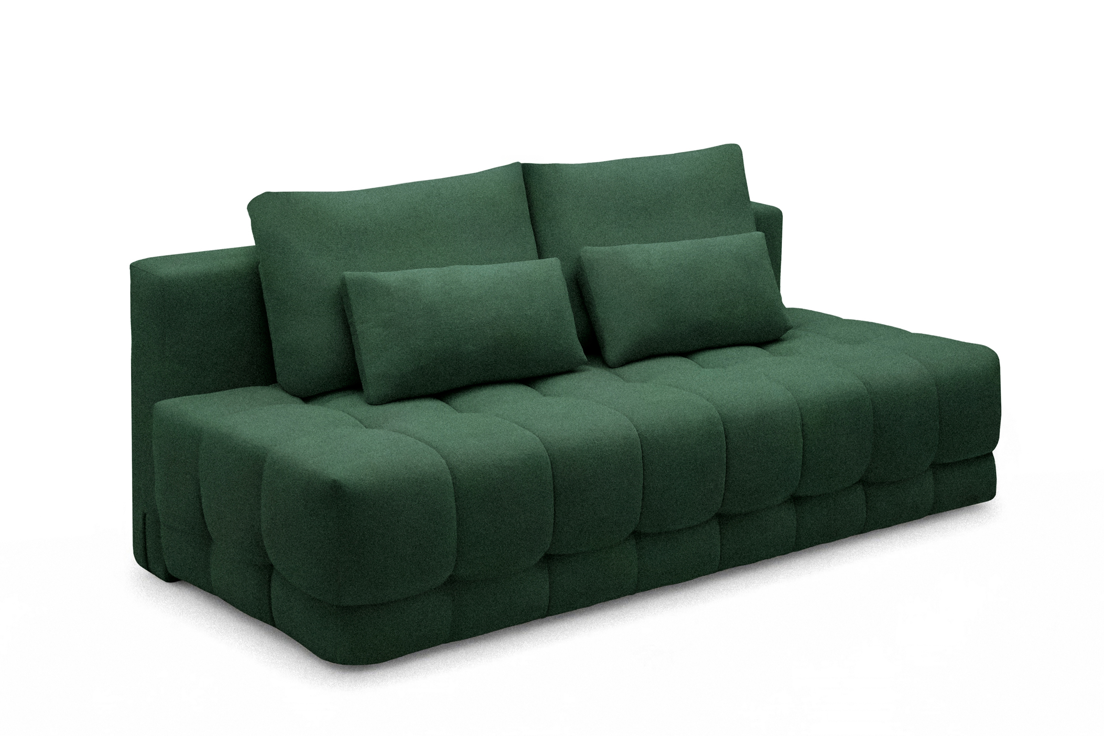 Rozkladacia pohovka Tuko s úložným priestorom – zelená pletenina Freya 210-09 Pohovka Tuko rozkladana S vnútorným úložným priestorom- zelená boucle Freya 210-09