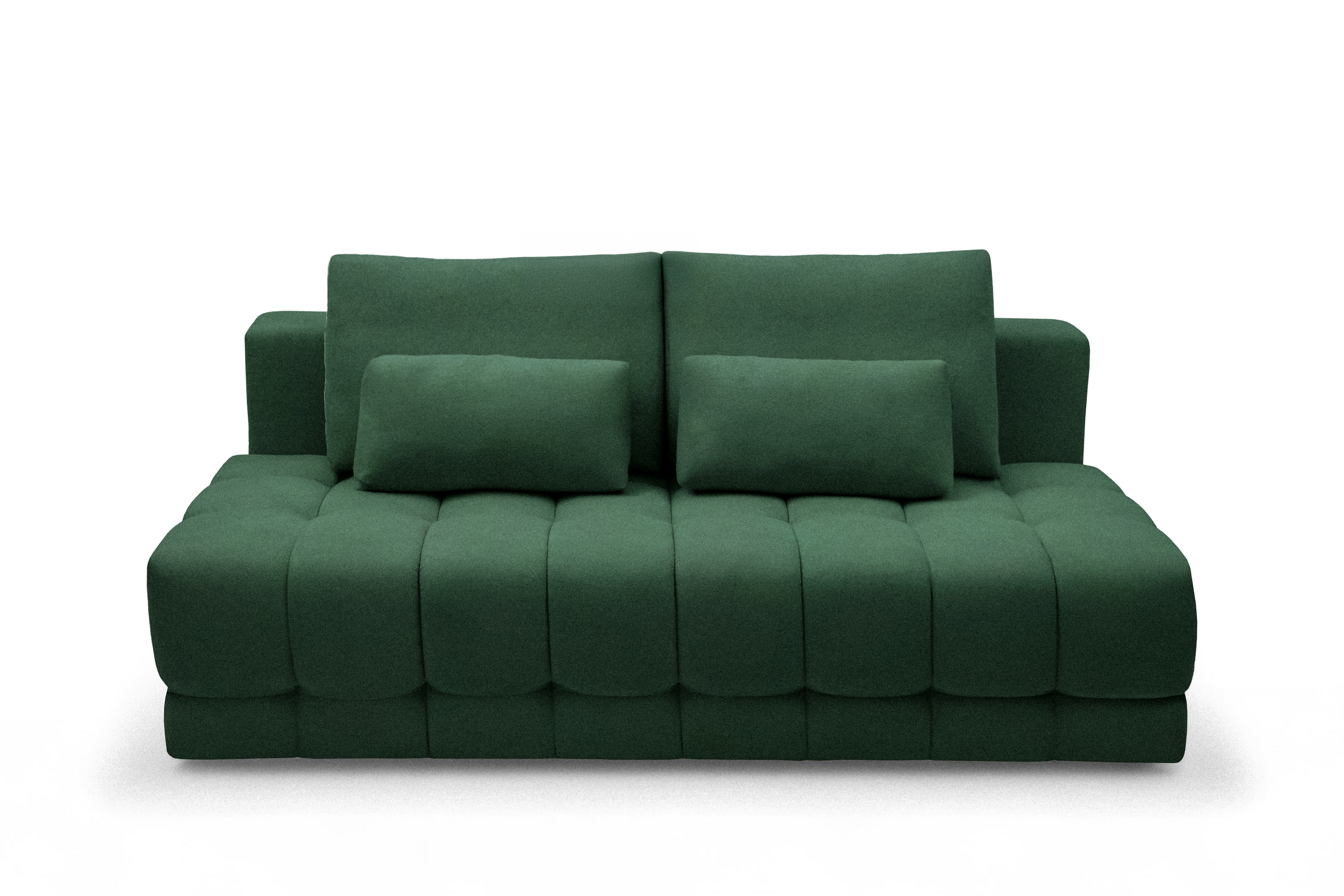 Rozkladacia pohovka Tuko s úložným priestorom – zelená pletenina Freya 210-09 Pohovka Tuko rozkladana S vnútorným úložným priestorom- zelená boucle Freya 210-09