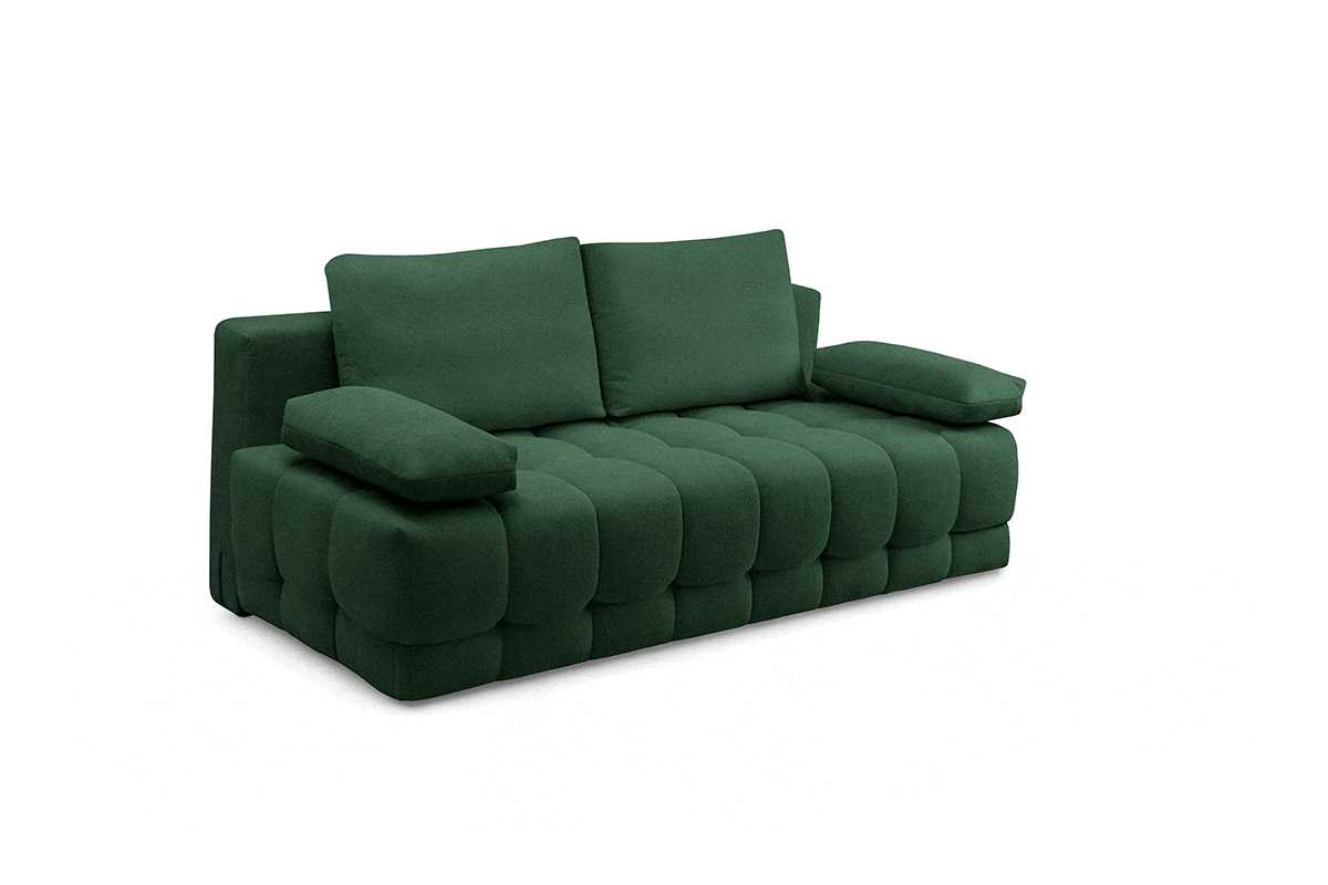 Rozkladacia pohovka Tuko s úložným priestorom – zelená pletenina Freya 210-09 Pohovka Tuko rozkladana S vnútorným úložným priestorom- zelená boucle Freya 210-09