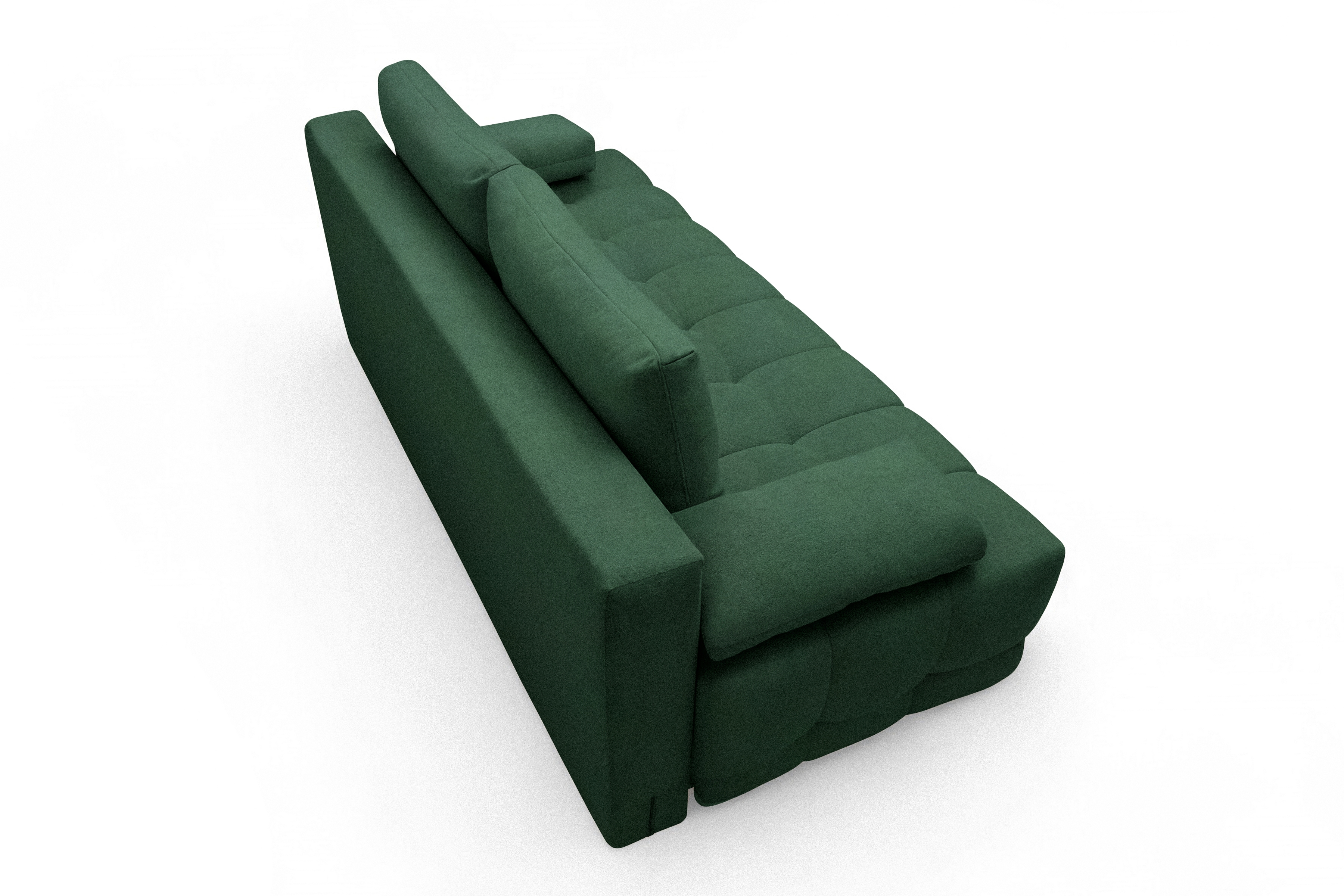 Rozkladacia pohovka Tuko s úložným priestorom – zelená pletenina Freya 210-09 Pohovka Tuko rozkladana S vnútorným úložným priestorom- zelená boucle Freya 210-09