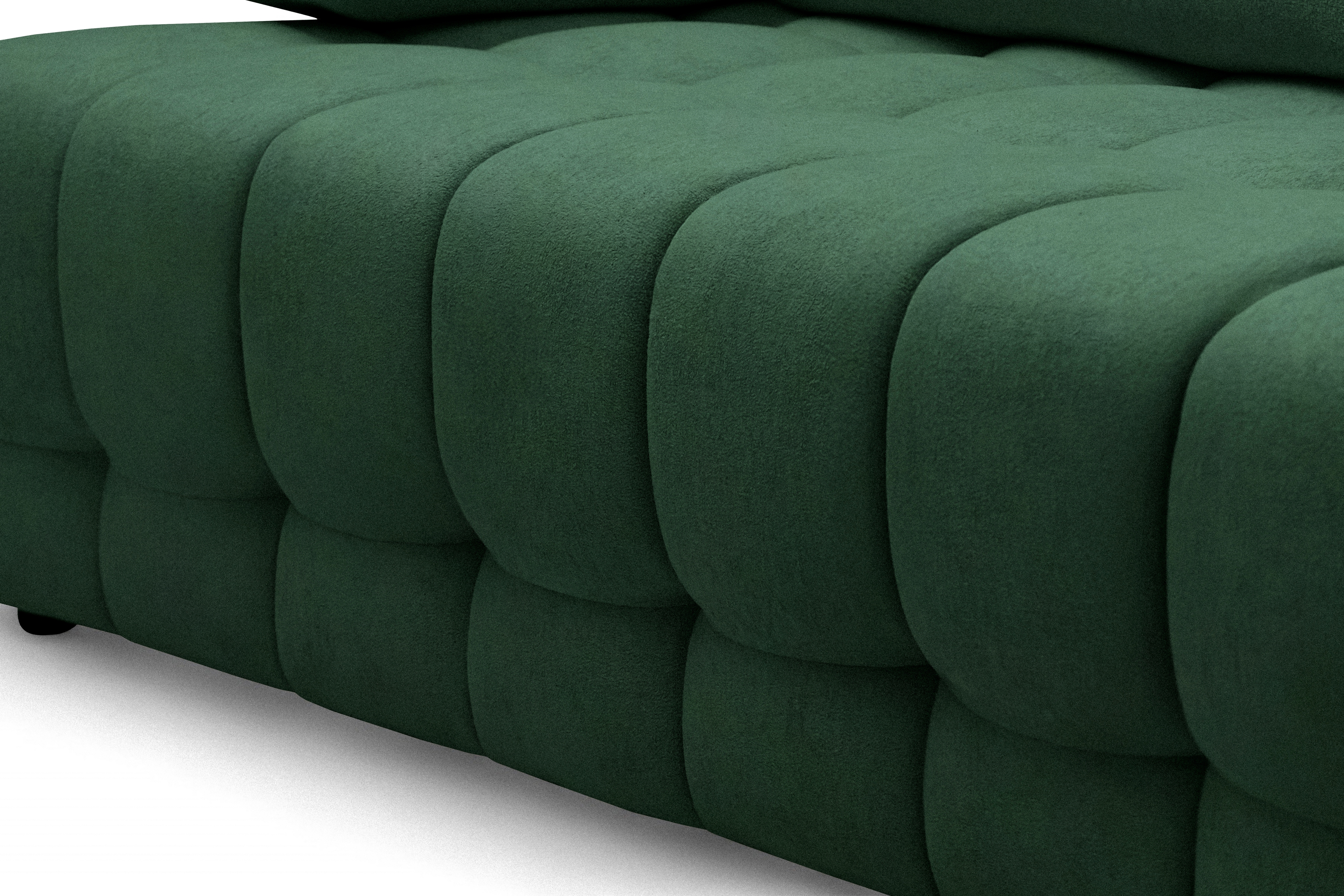 Rozkladacia pohovka Tuko s úložným priestorom – zelená pletenina Freya 210-09 Pohovka Tuko rozkladana S vnútorným úložným priestorom- zelená boucle Freya 210-09