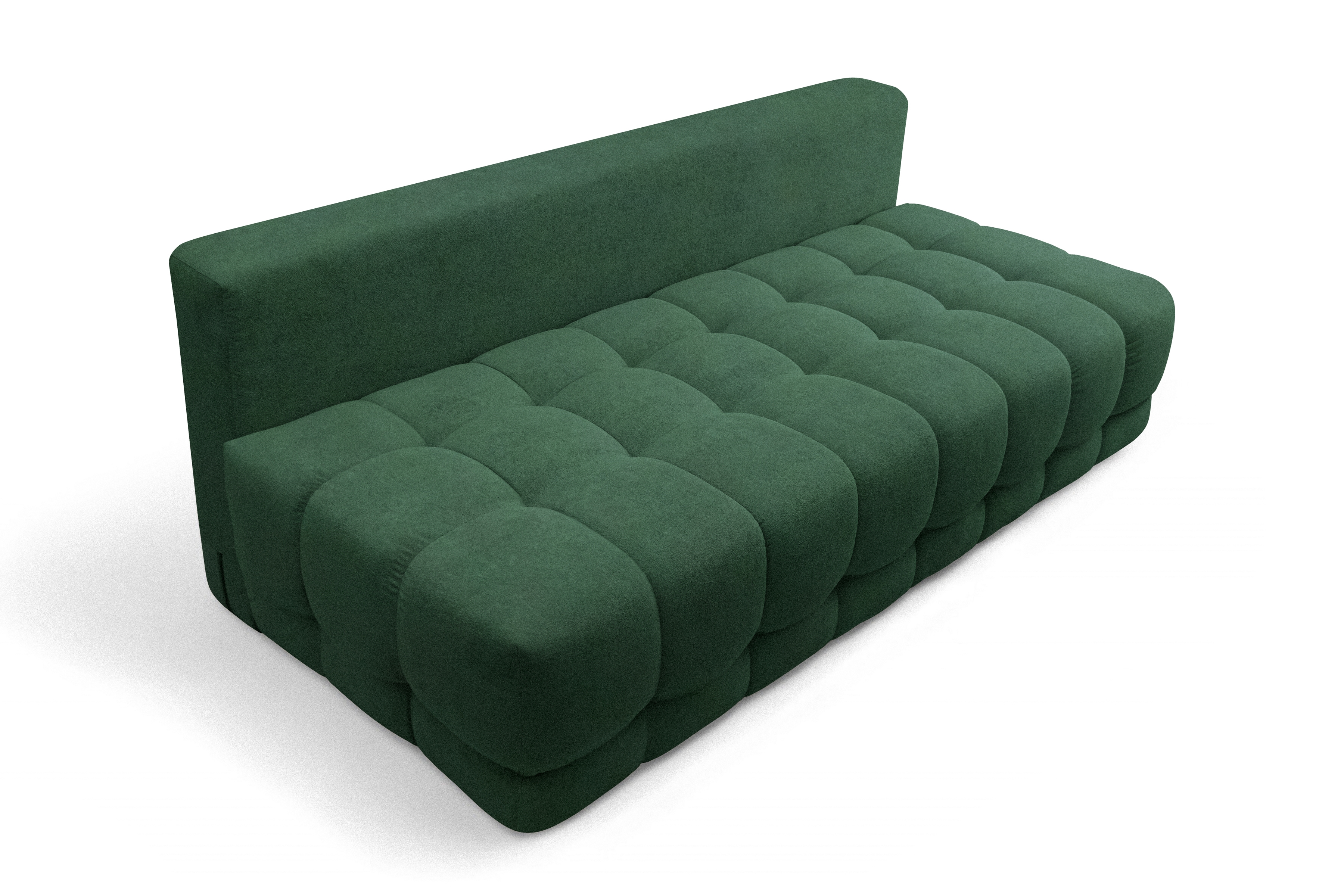 Rozkladacia pohovka Tuko s úložným priestorom – zelená pletenina Freya 210-09 Pohovka Tuko rozkladana S vnútorným úložným priestorom- zelená boucle Freya 210-09