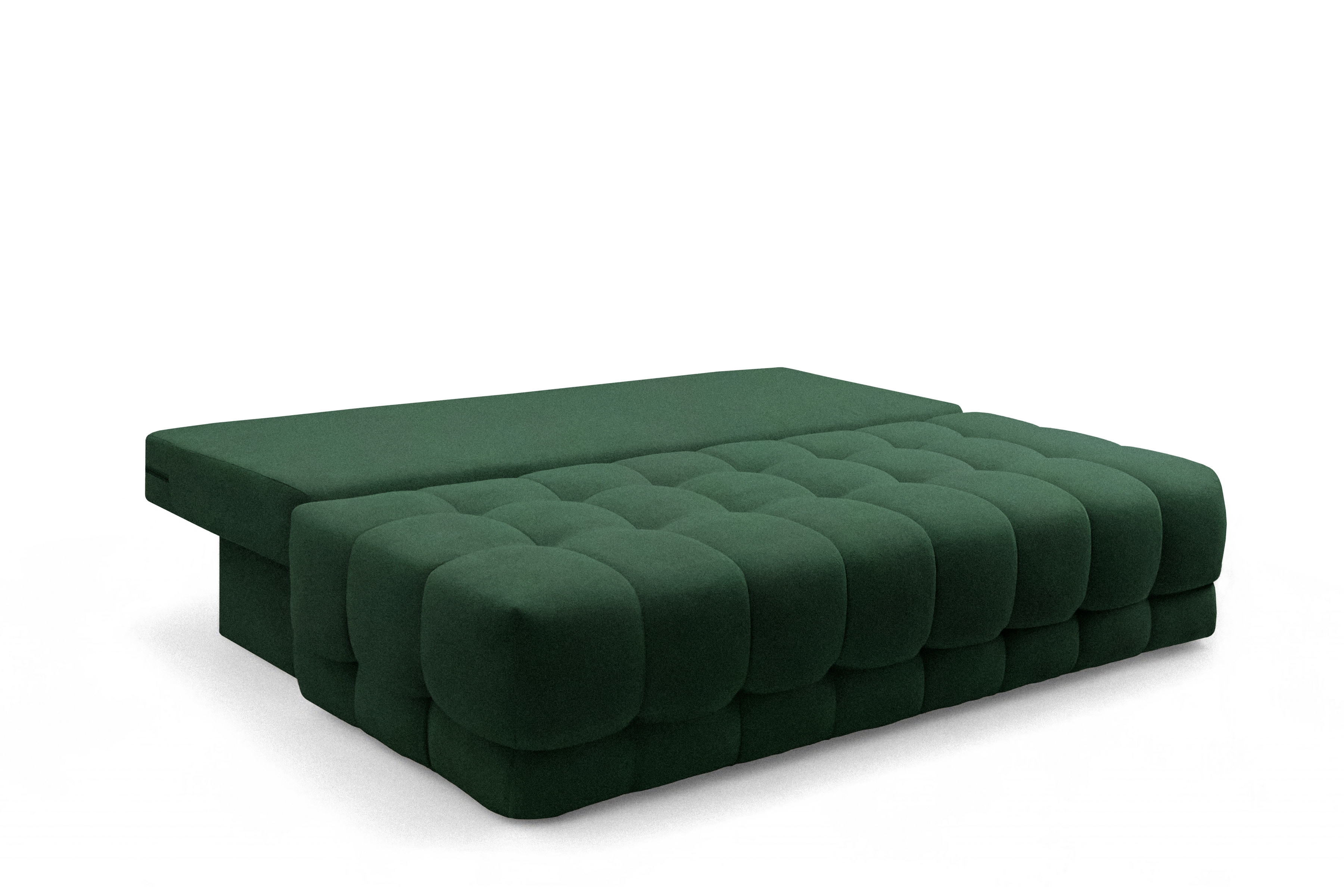 Rozkladacia pohovka Tuko s úložným priestorom – zelená pletenina Freya 210-09 Pohovka Tuko rozkladana S vnútorným úložným priestorom- zelená boucle Freya 210-09