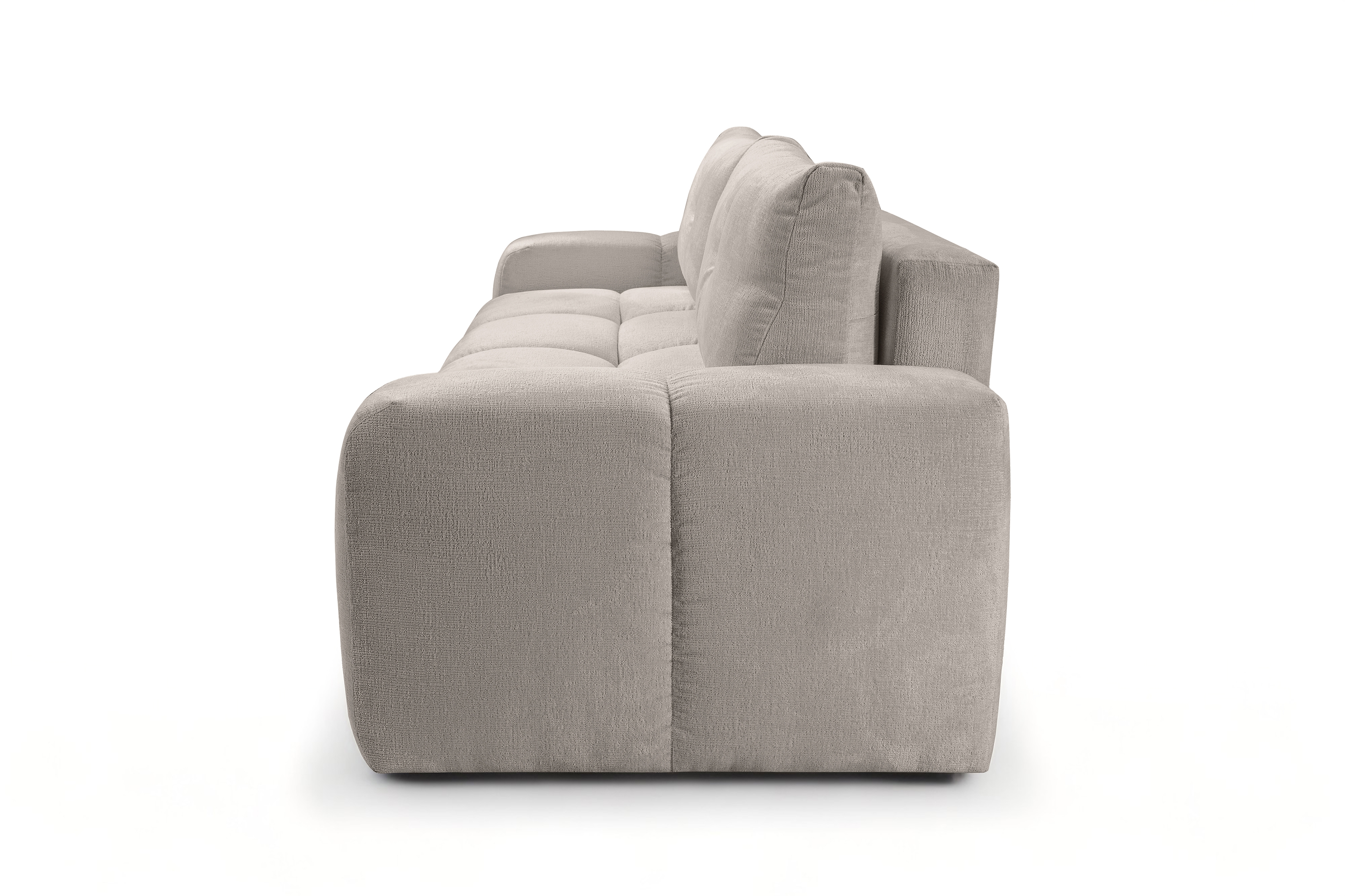 Rozkladacia pohovka Vebra - béžová žinylka Perfect Harmony 04 Pohovka Vebra s funkciou spania a úložným priestorom na posciel - béžový šenil Perfect Harmony 04