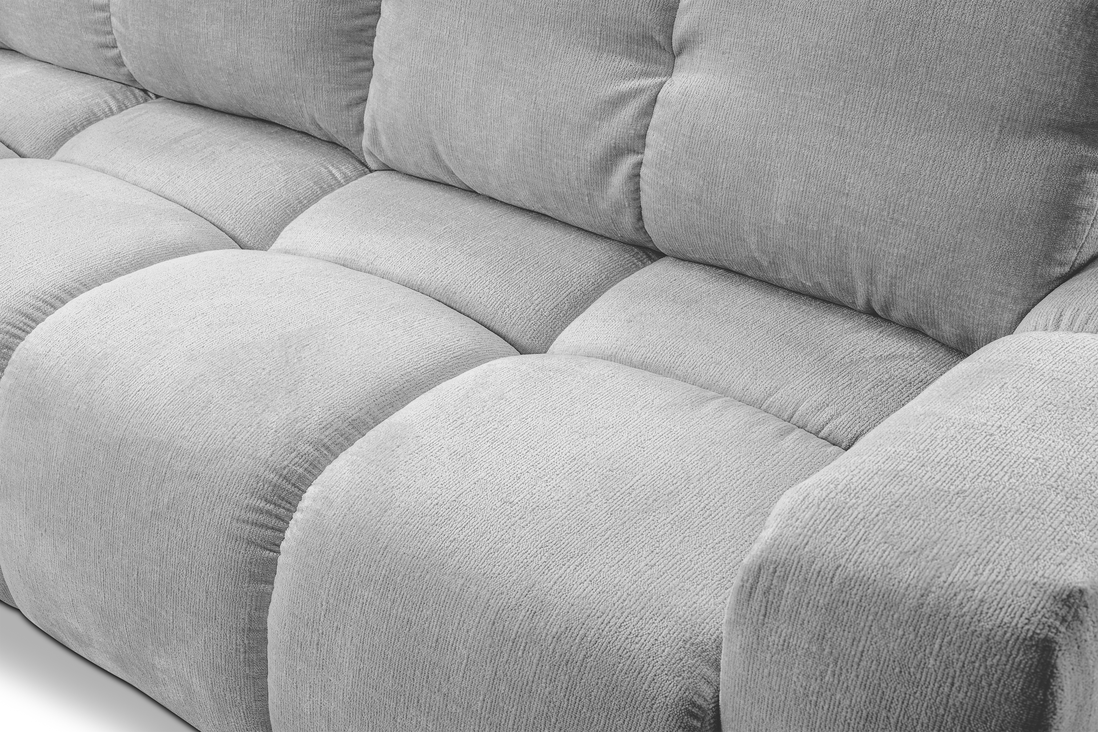 Rozkladacia pohovka Vebra - šedá žinylka Perfect Harmony 82 Pohovka Vebra s funkciou spania a úložným priestorom na posciel - šedý šenil Perfect Harmony 82