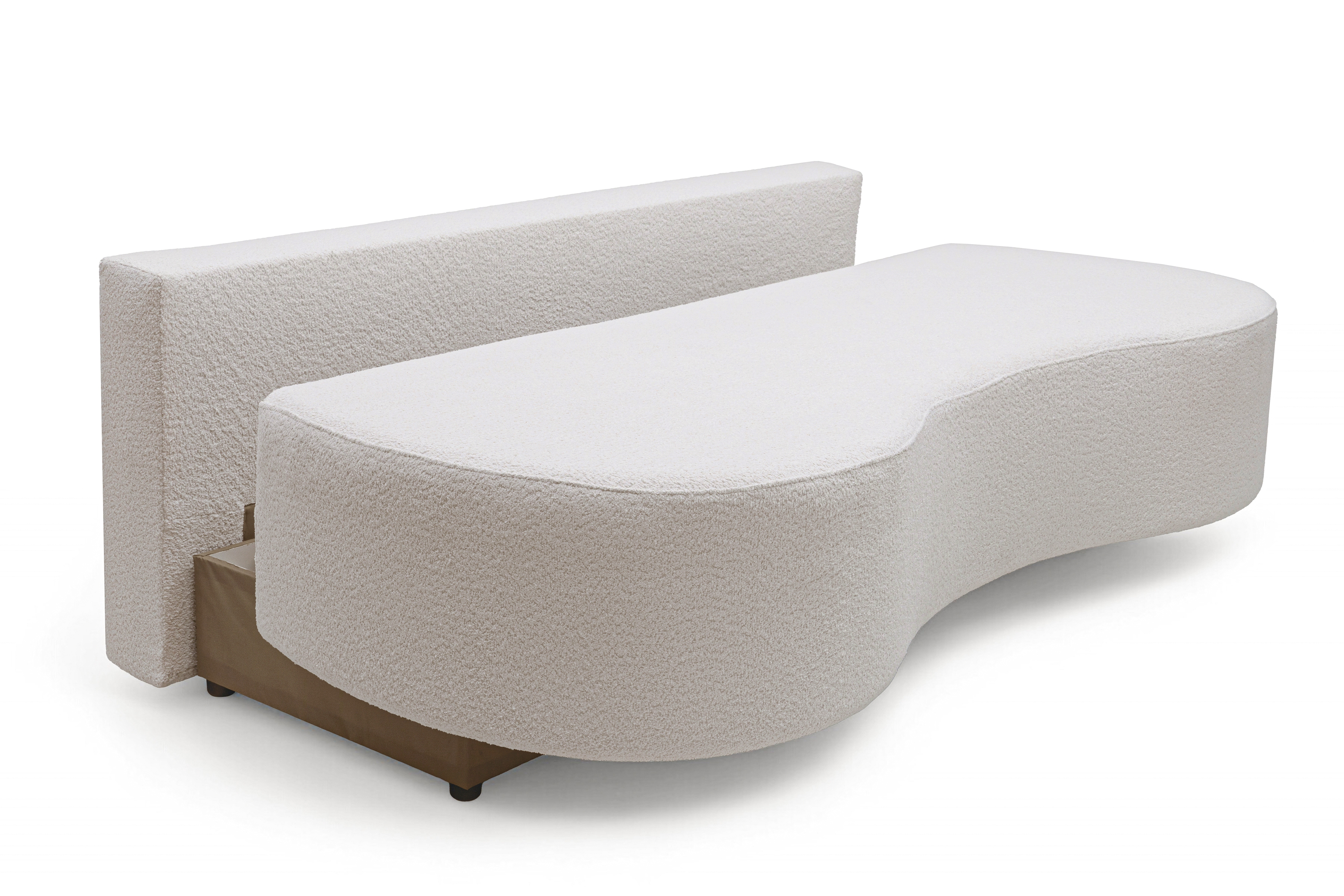 Rozkladacia pohovka Belin - krémová bouclé Catch Me 01 Pohovka s funkciou spania Belin - kremowa boucle Catch Me 01 