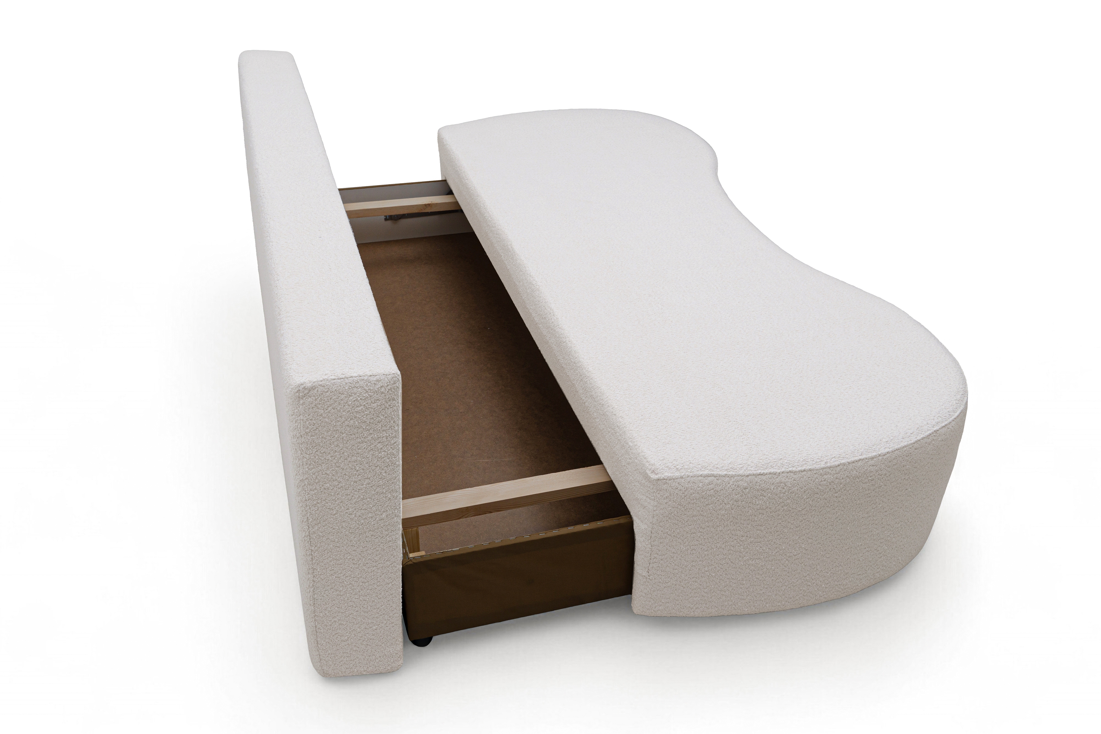 Rozkladacia pohovka Belin - krémová bouclé Catch Me 01 Pohovka s funkciou spania Belin - kremowa boucle Catch Me 01 