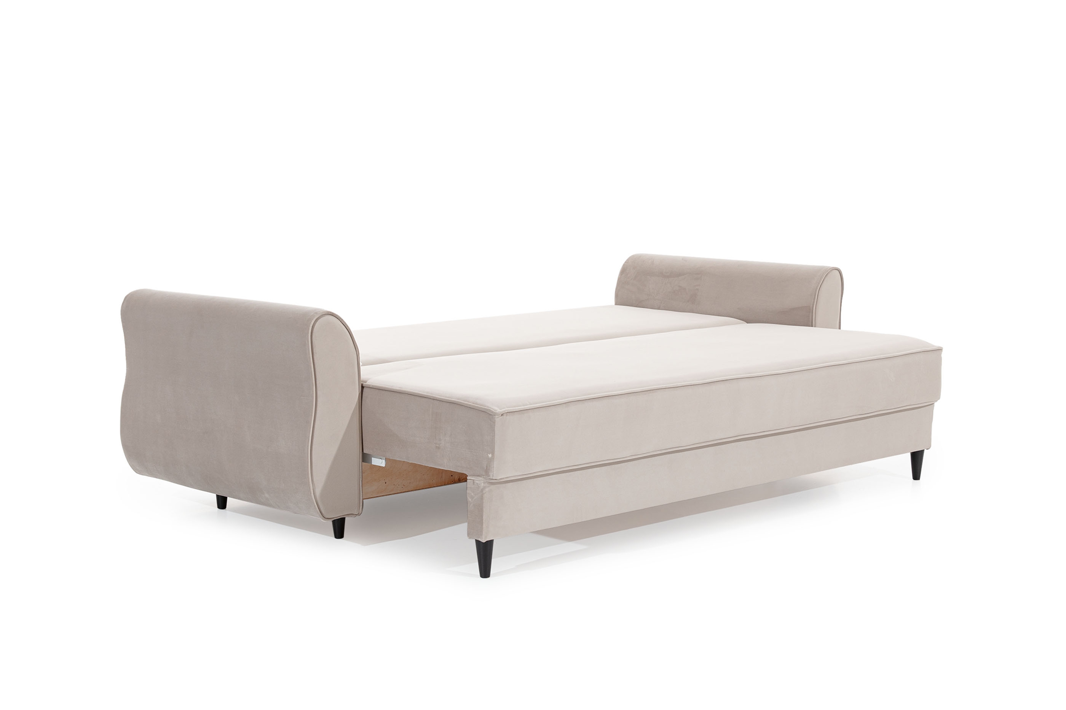 Rozkládací pohovka Carla - béžová Velluto 2 / černé nožky Pohovka rozkládací Carla - béžová samet Velluto 2 / Nohy černá 