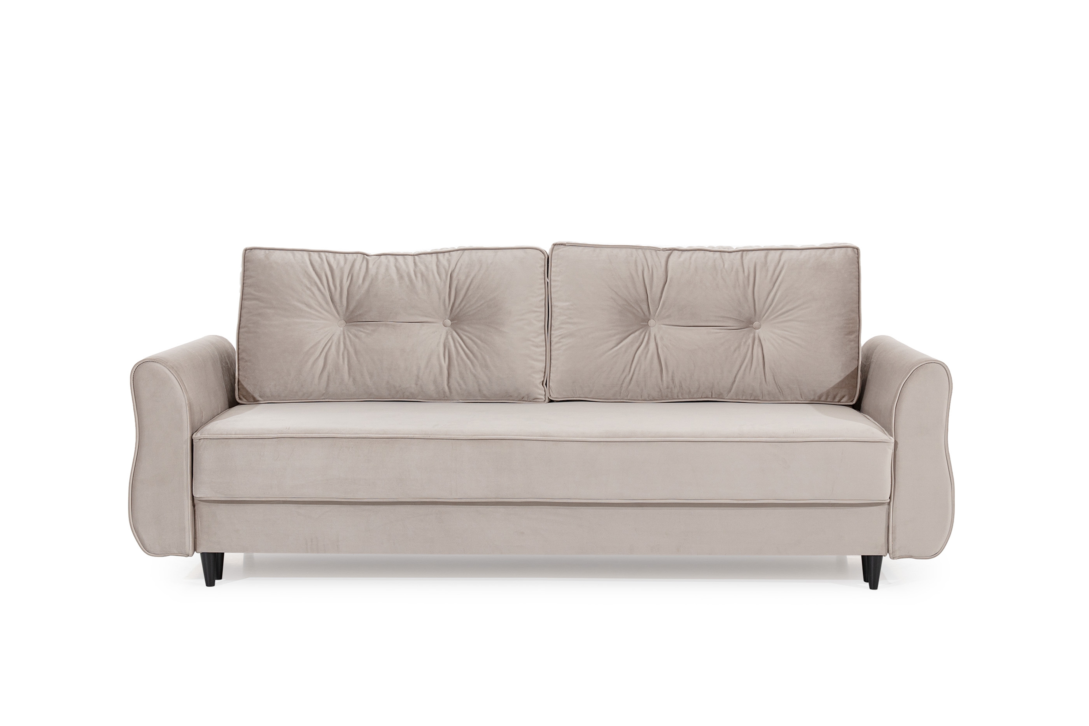 Rozkládací pohovka Carla - béžová Velluto 2 / černé nožky Pohovka rozkládací Carla - béžová samet Velluto 2 / Nohy černá 