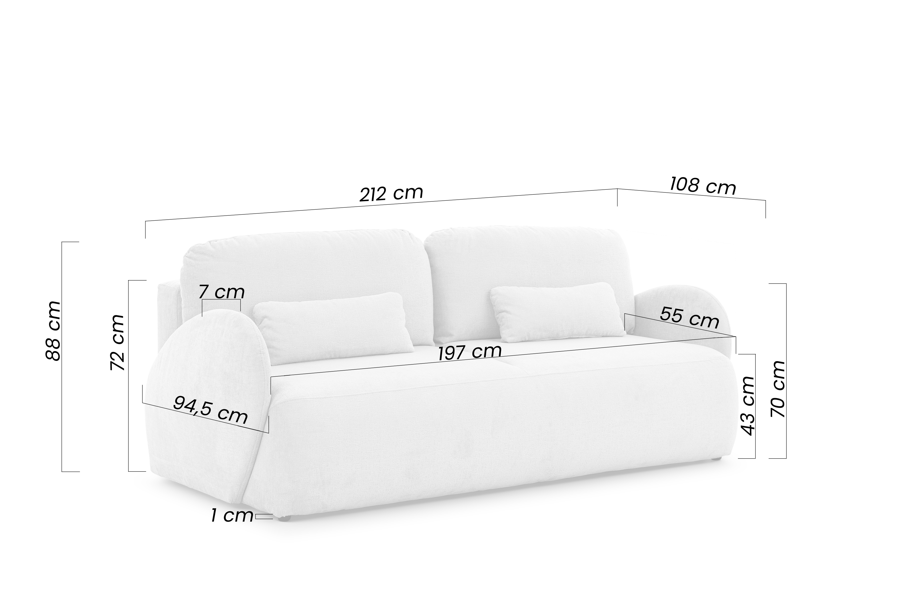 Rozkládací pohovka Dinel - béžová pletenina Freya 210.03 Pohovka rozkládací Dinel - béžová Pletenina Freya 210.03 - Limitowana oferta