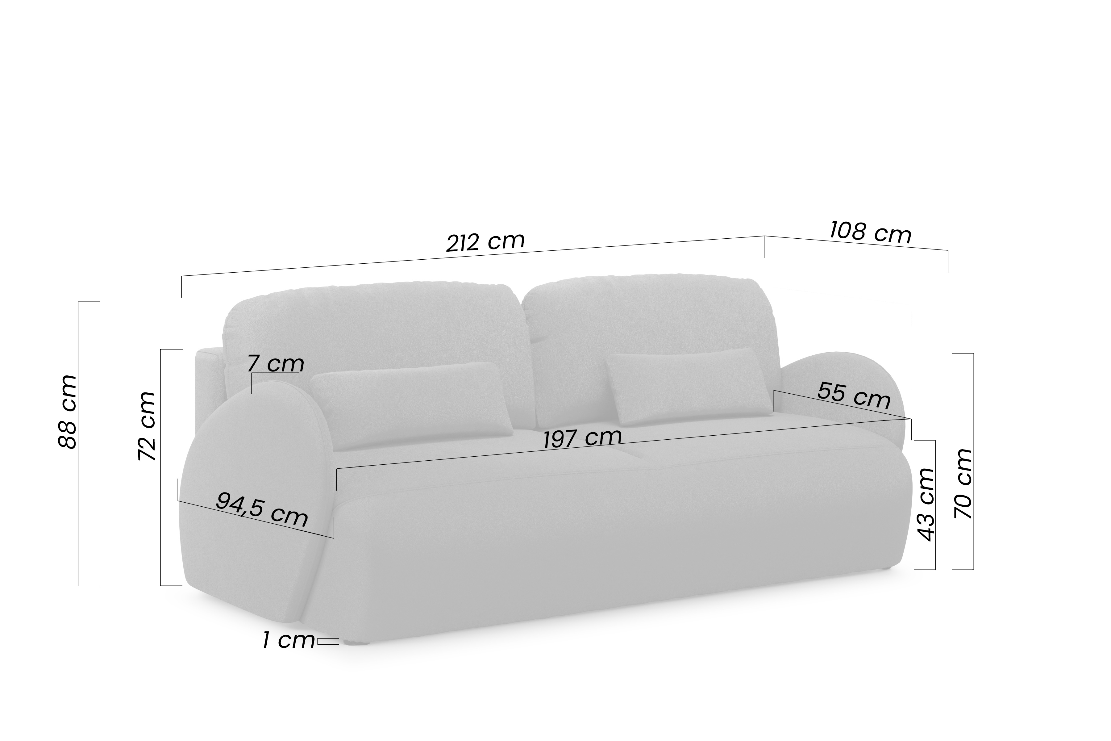 Rozkladacia pohovka Dinel - béžová žinylka Perfect Harmony 07 Pohovka s funkciou spánku Dinel - béžový šenil Perfect Harmony 07