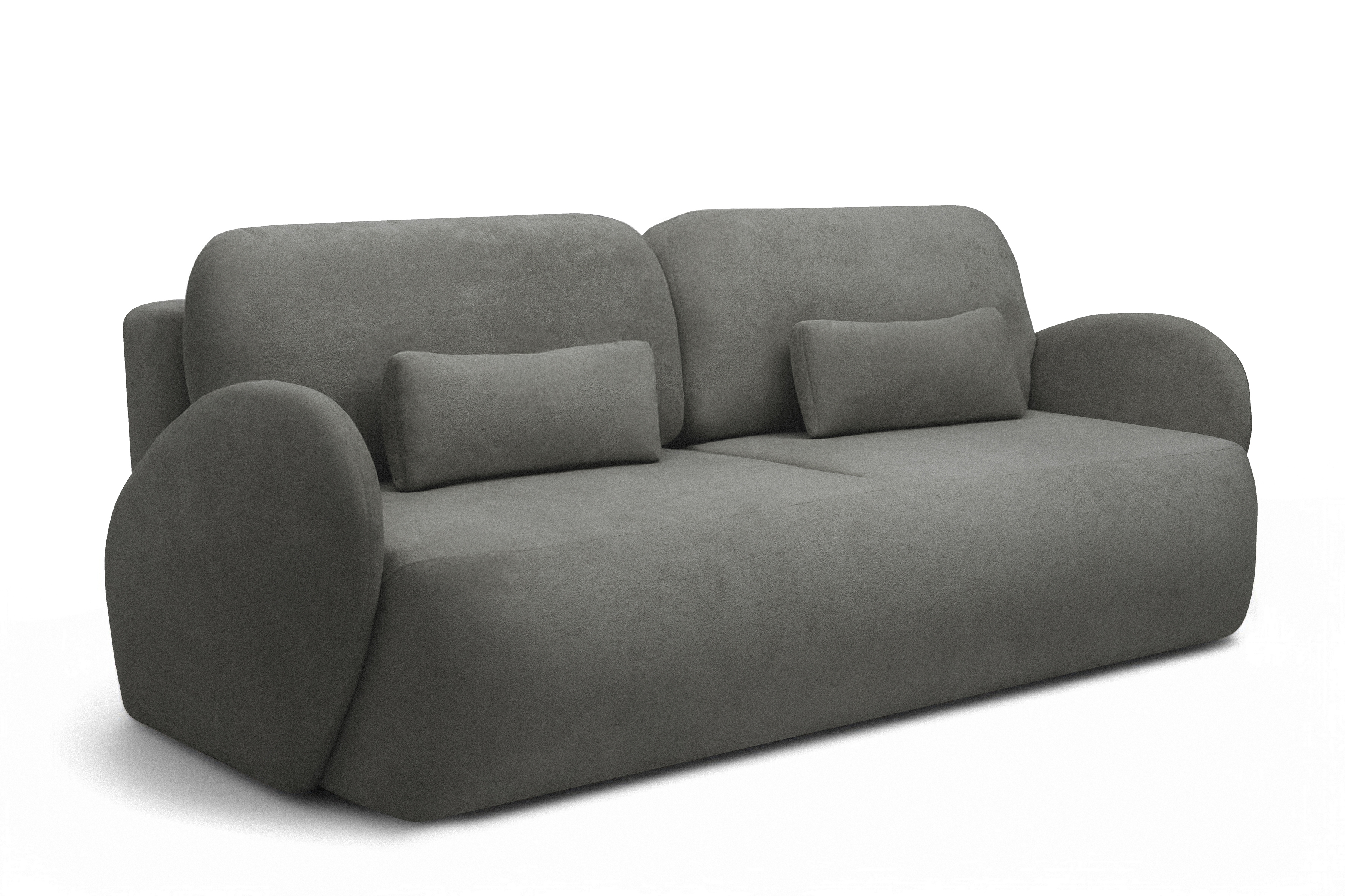 Rozkladacia pohovka Dinel - sivá pletenina Freya 210.22 Pohovka s funkciou spánku Dinel - šedá dzianina Freya 210.22