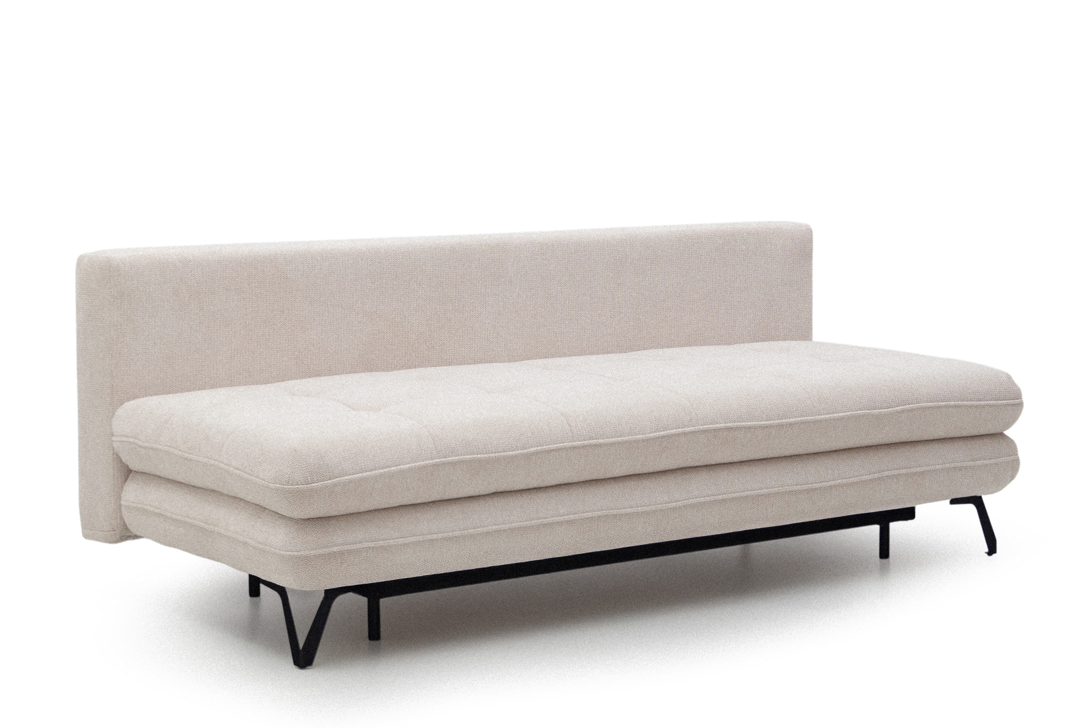 Rozkládací pohovka s úložným prostorem Dori s funkcí spaní - béžová tkanina Aragon 03 Pohovka rozkládací Dori rozkladana s úložným prostorem- béžová plecionka Aragon 03