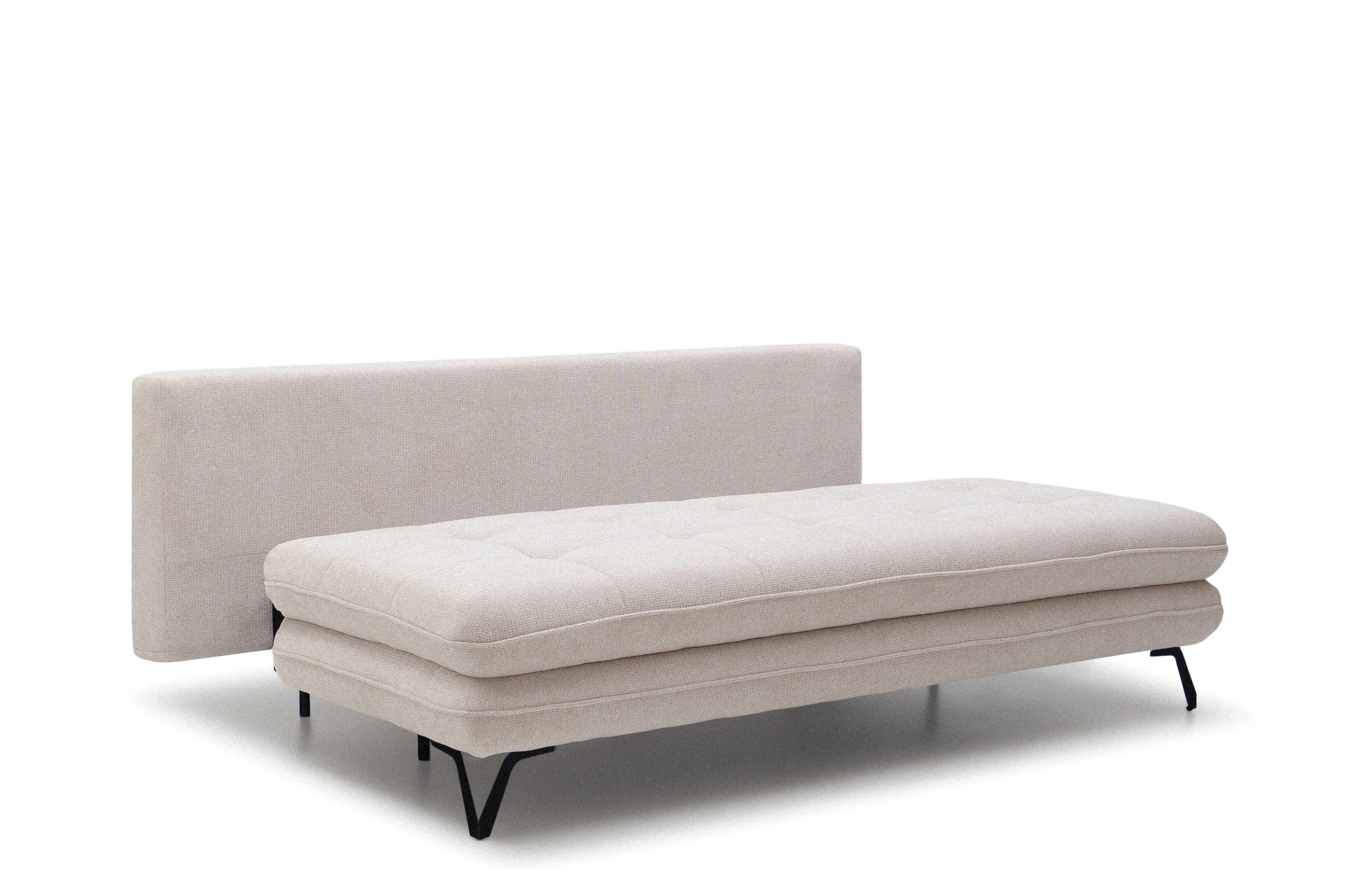 Rozkládací pohovka s úložným prostorem Dori s funkcí spaní - béžová tkanina Aragon 03 Pohovka rozkládací Dori rozkladana s úložným prostorem- béžová plecionka Aragon 03