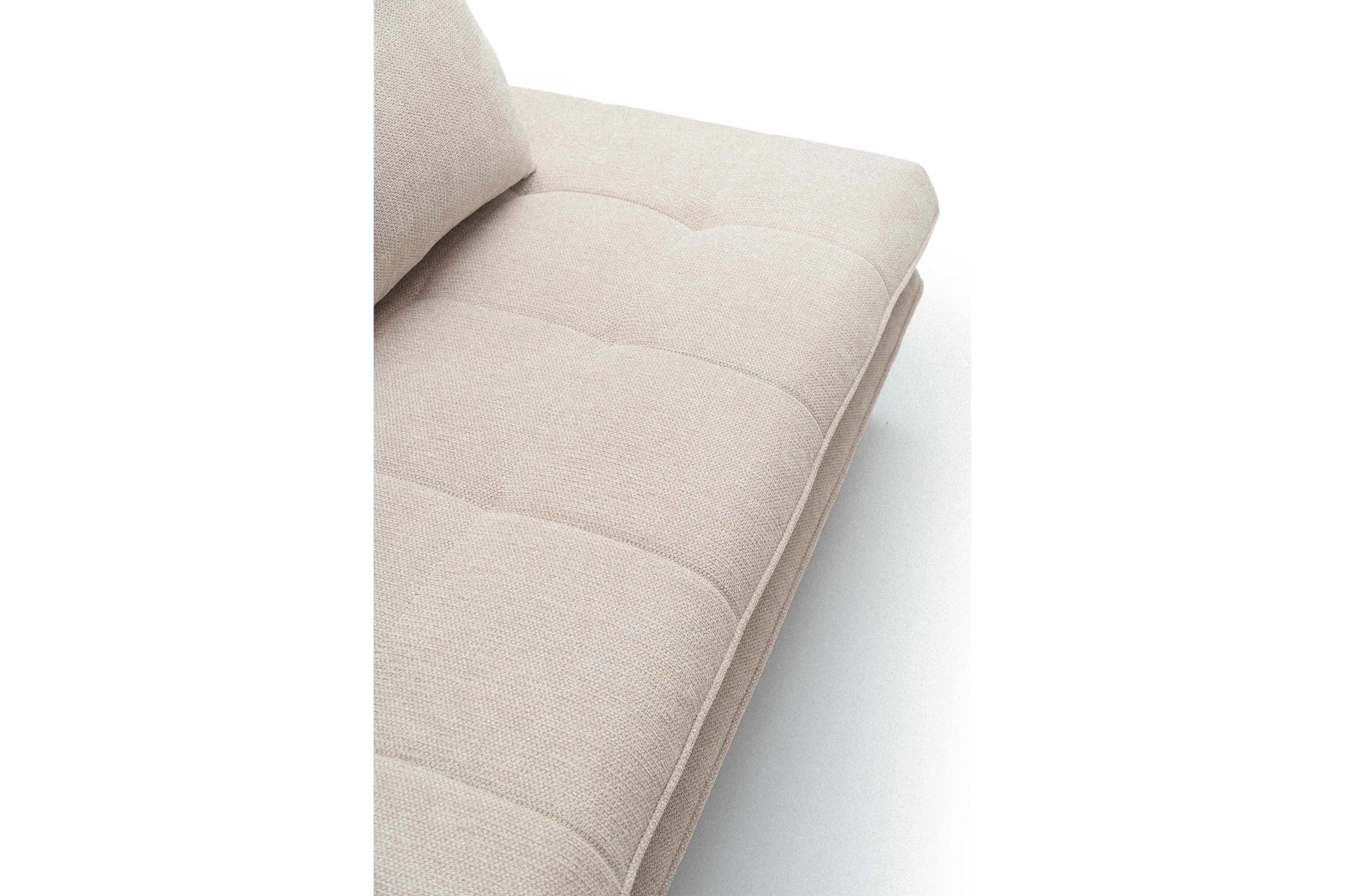 Rozkládací pohovka s úložným prostorem Dori s funkcí spaní - béžová tkanina Aragon 03 Pohovka rozkládací Dori rozkladana s úložným prostorem- béžová plecionka Aragon 03