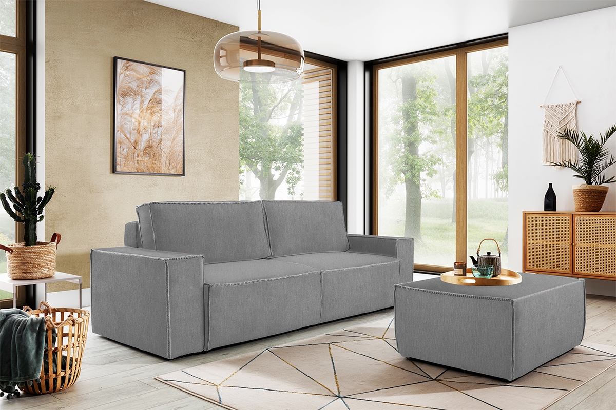 Pohovka rozkladacia Flabio - šedá pletenina Gemma 86 Pohovka s funkciou spania Flabio - šedá plecionka Gemma 86