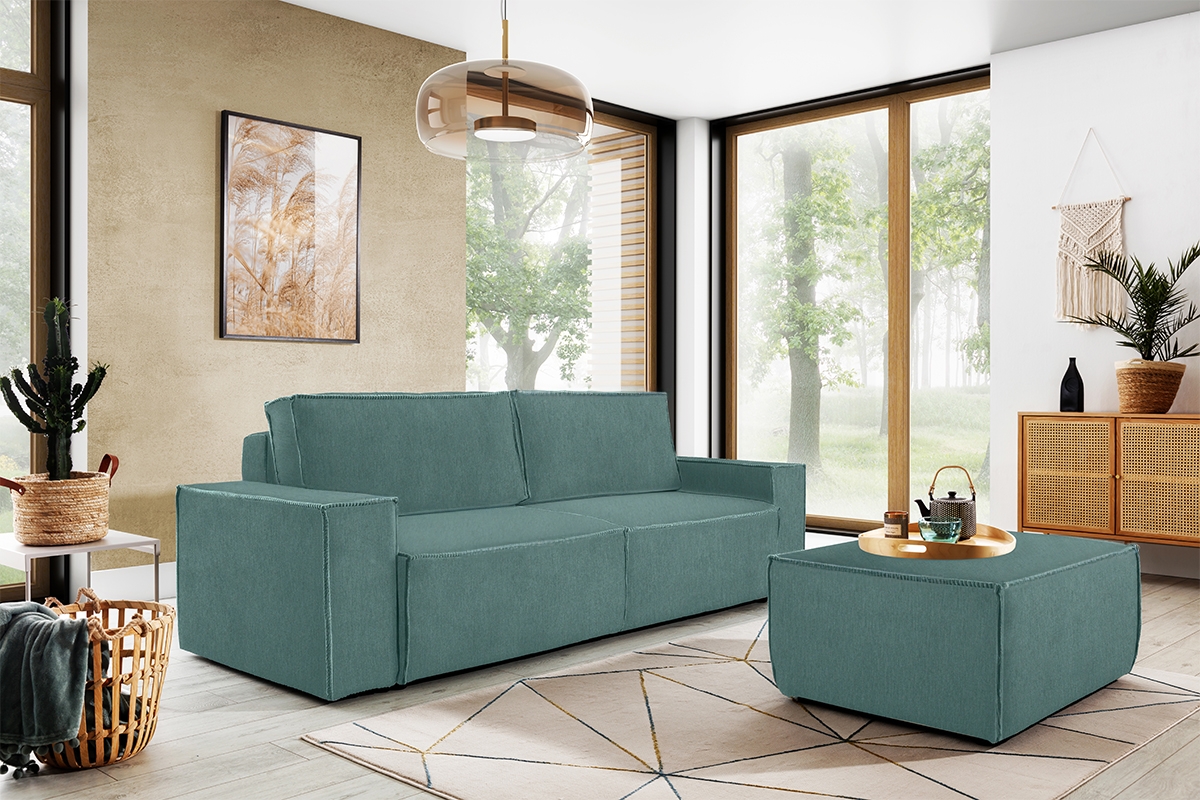 Pohovka rozkladacia Flabio - zelená pletenina Gemma 75 Pohovka s funkciou spania Flabio - zelená plecionka Gemma 75