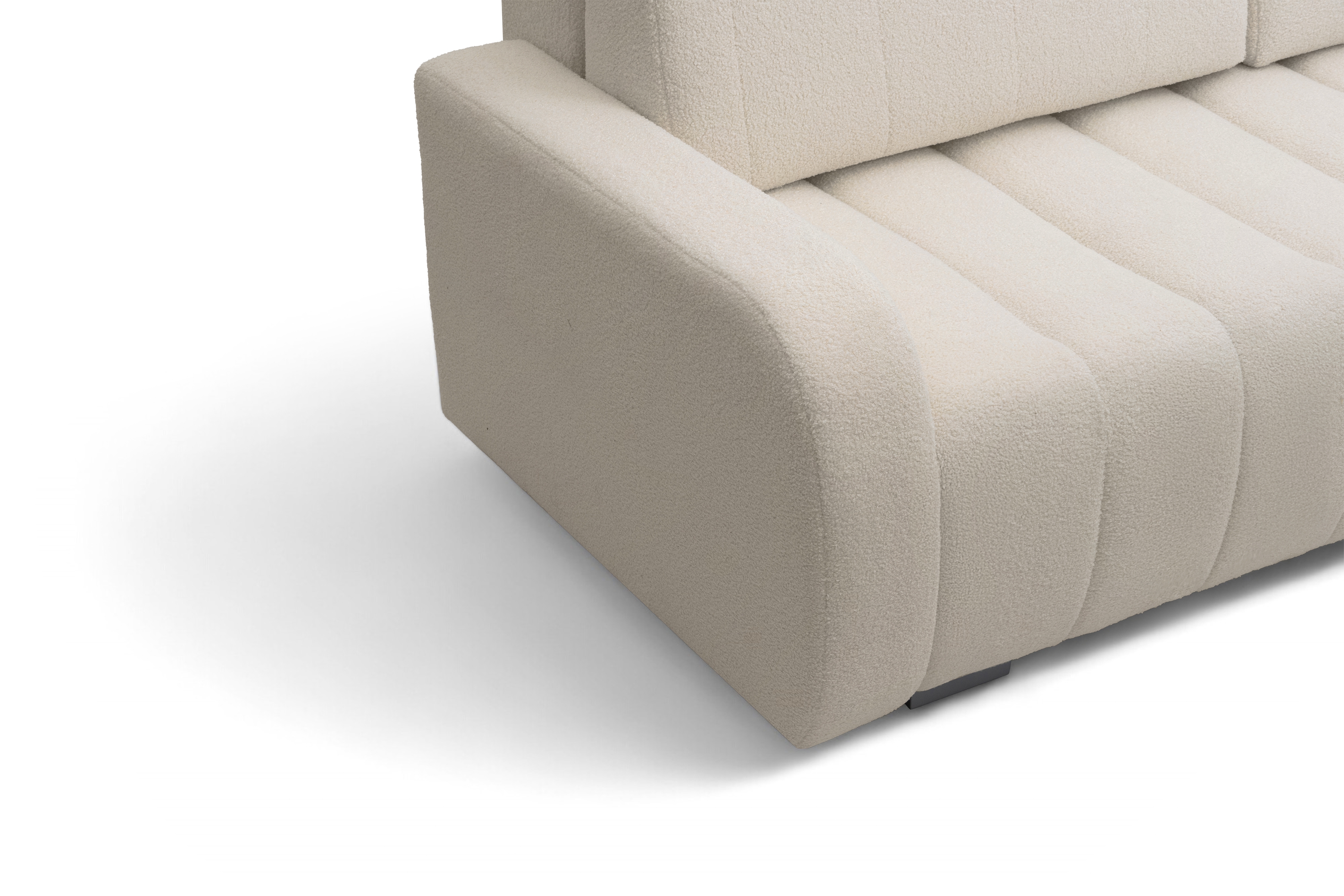 Rozkladacia trojpohovka Lapios - krémové buklé Lambi 8  Pohovka s funkciou spania Lapios - kremowa boucle Lambi 8 