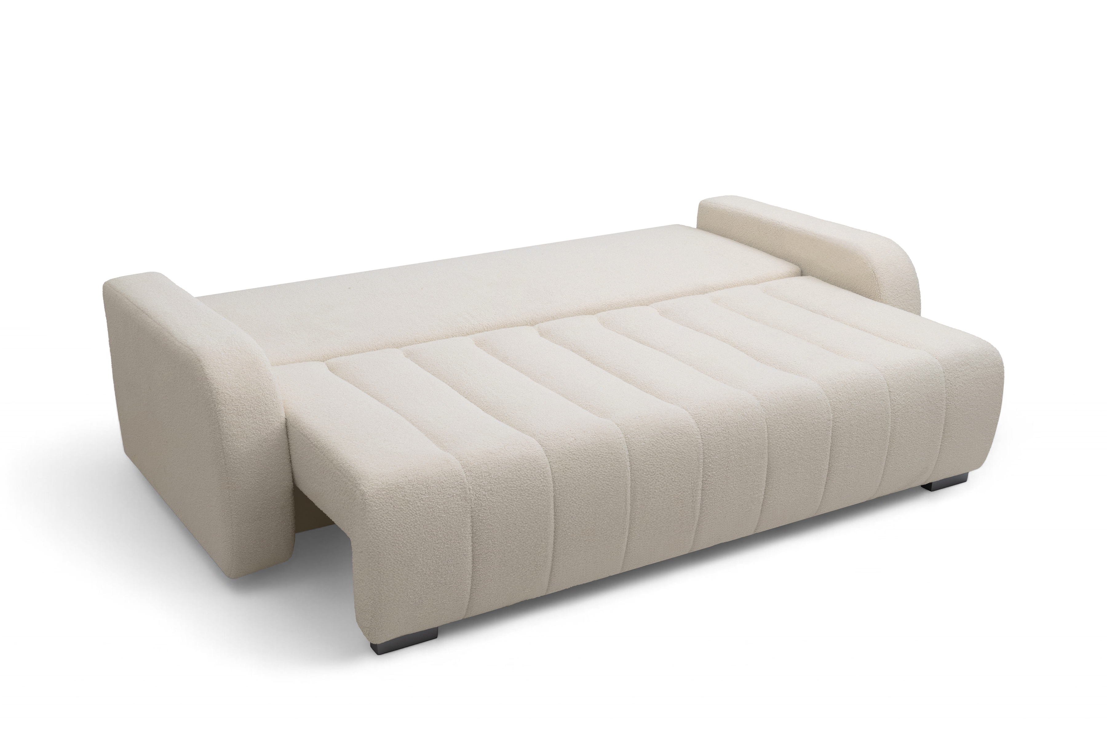 Rozkladacia trojpohovka Lapios - krémové buklé Lambi 8  Pohovka s funkciou spania Lapios - kremowa boucle Lambi 8 