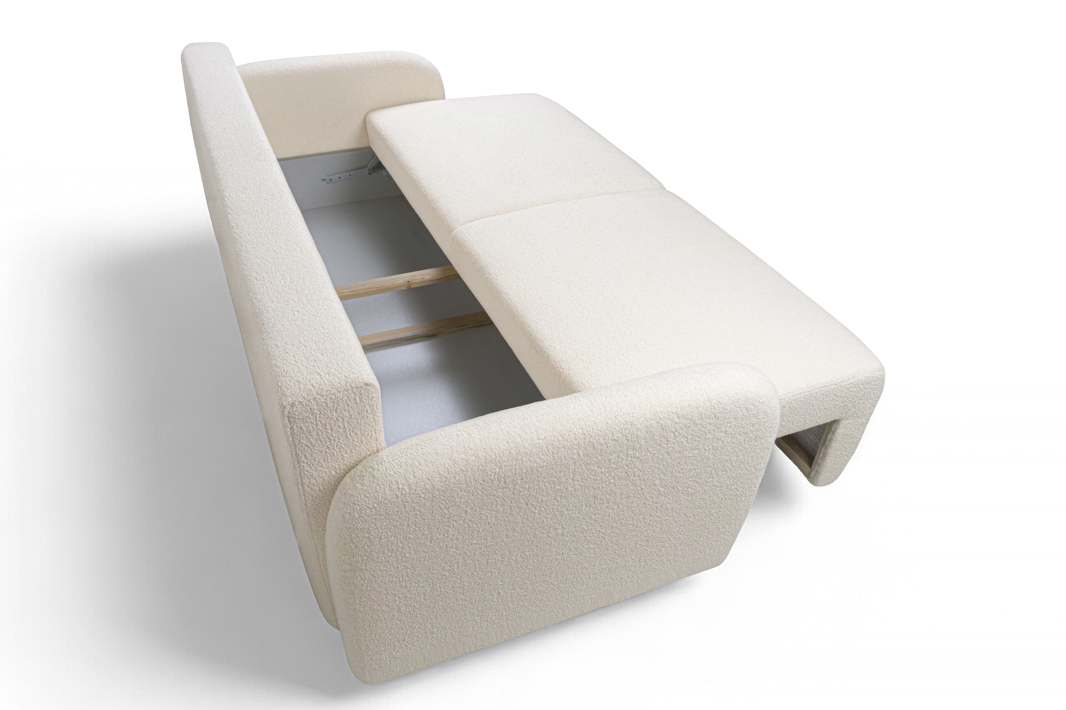 Pohovka s funkciou spania Limpik - béžová tkanina boucle Lambi 8 Pohovka s funkciou spania Limpik - Béžová / boucle / Lambi 8