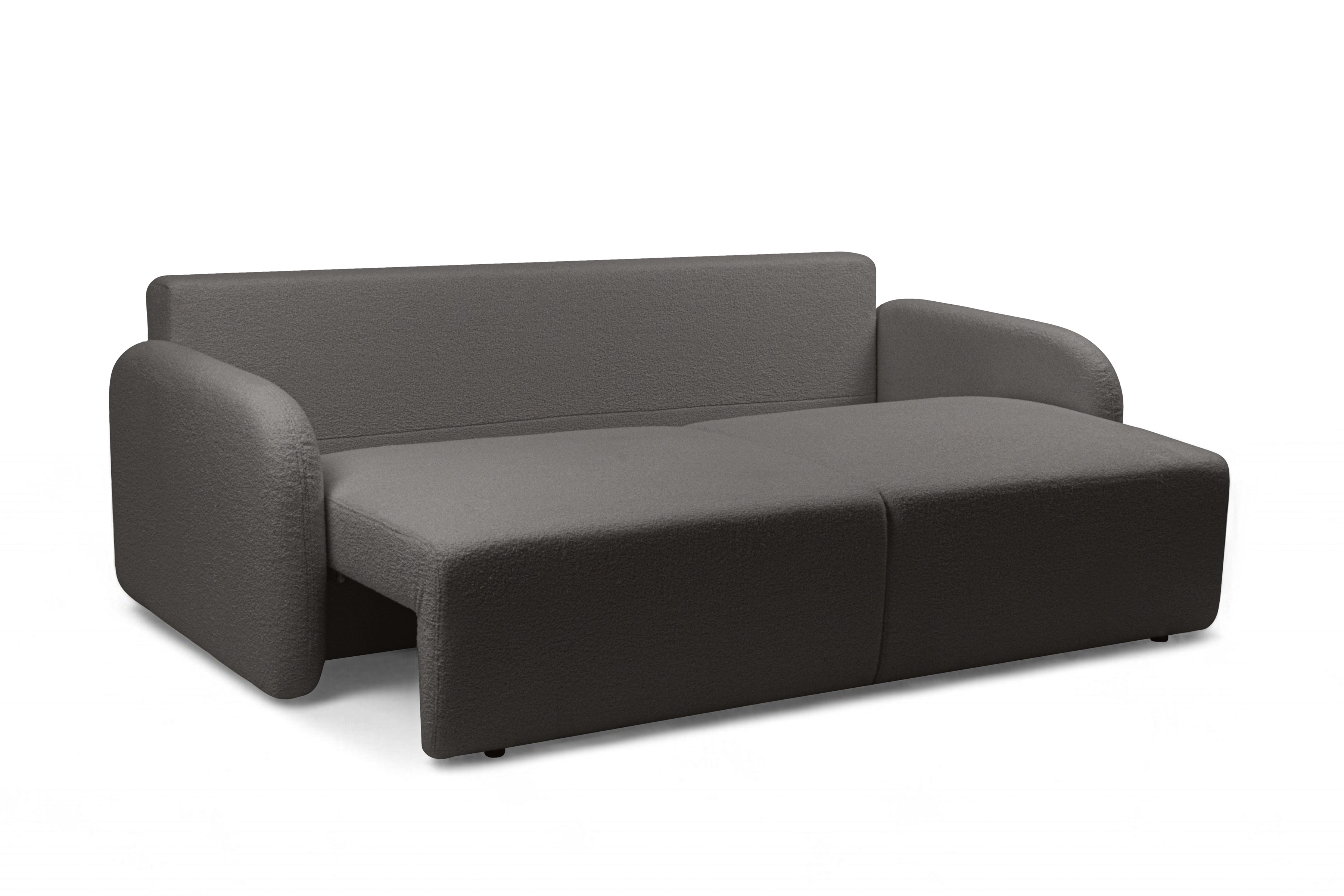 Rozkladacia pohovka Limpik - grafitová bouclé Lambi 12 Pohovka s funkciou spania Limpik - grafitowa boucle Lambi 12