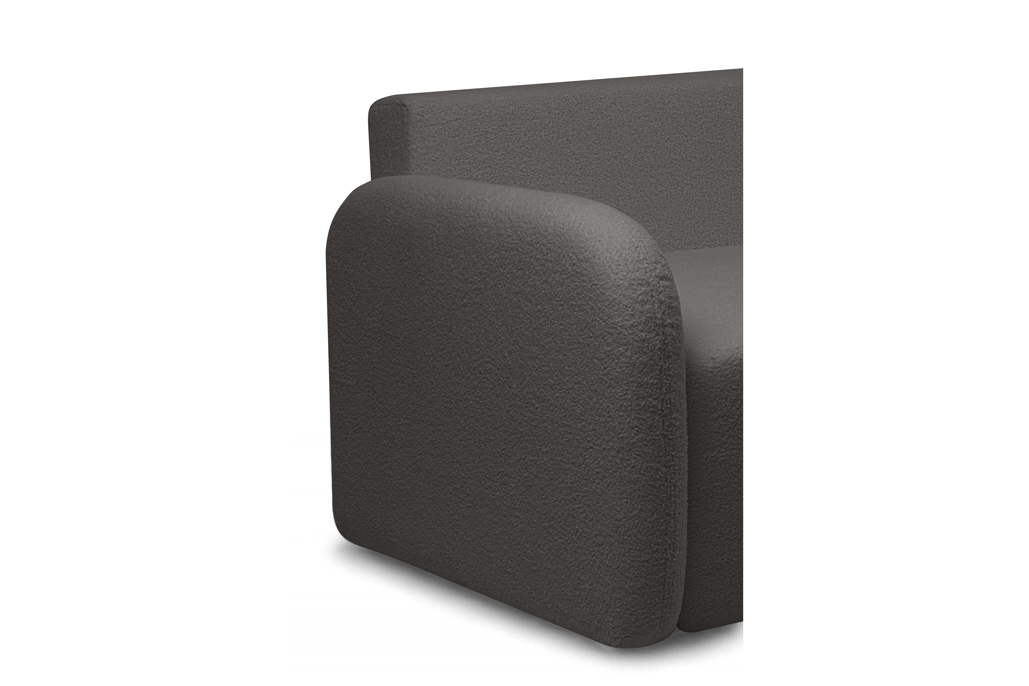 Rozkladacia pohovka Limpik - grafitová bouclé Lambi 12 Pohovka s funkciou spania Limpik - grafitowa boucle Lambi 12