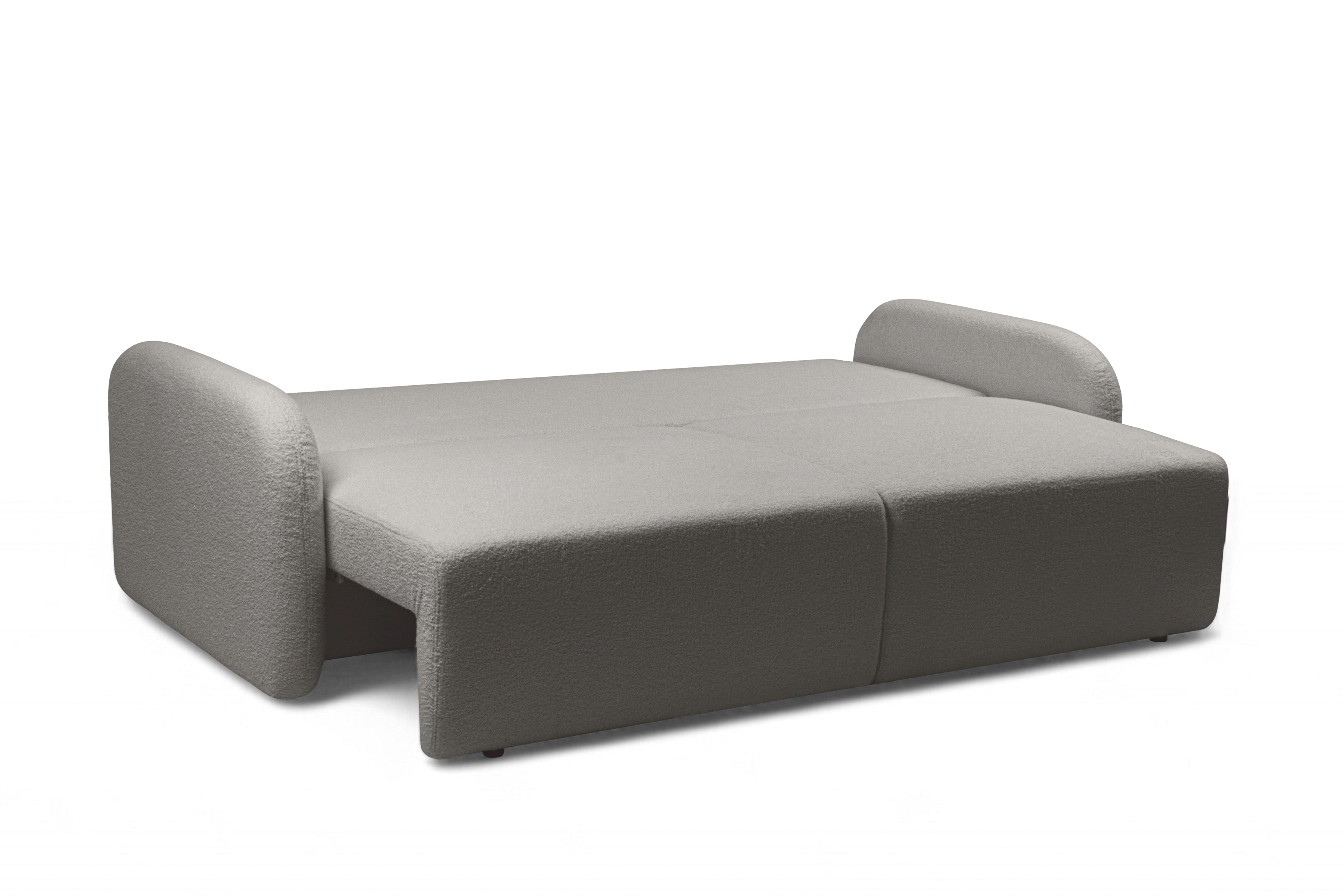 Rozkladacia pohovka Limpik - sivá bouclé Lambi 11 Pohovka s funkciou spania Limpik - Skriňa boucle Lambi 11