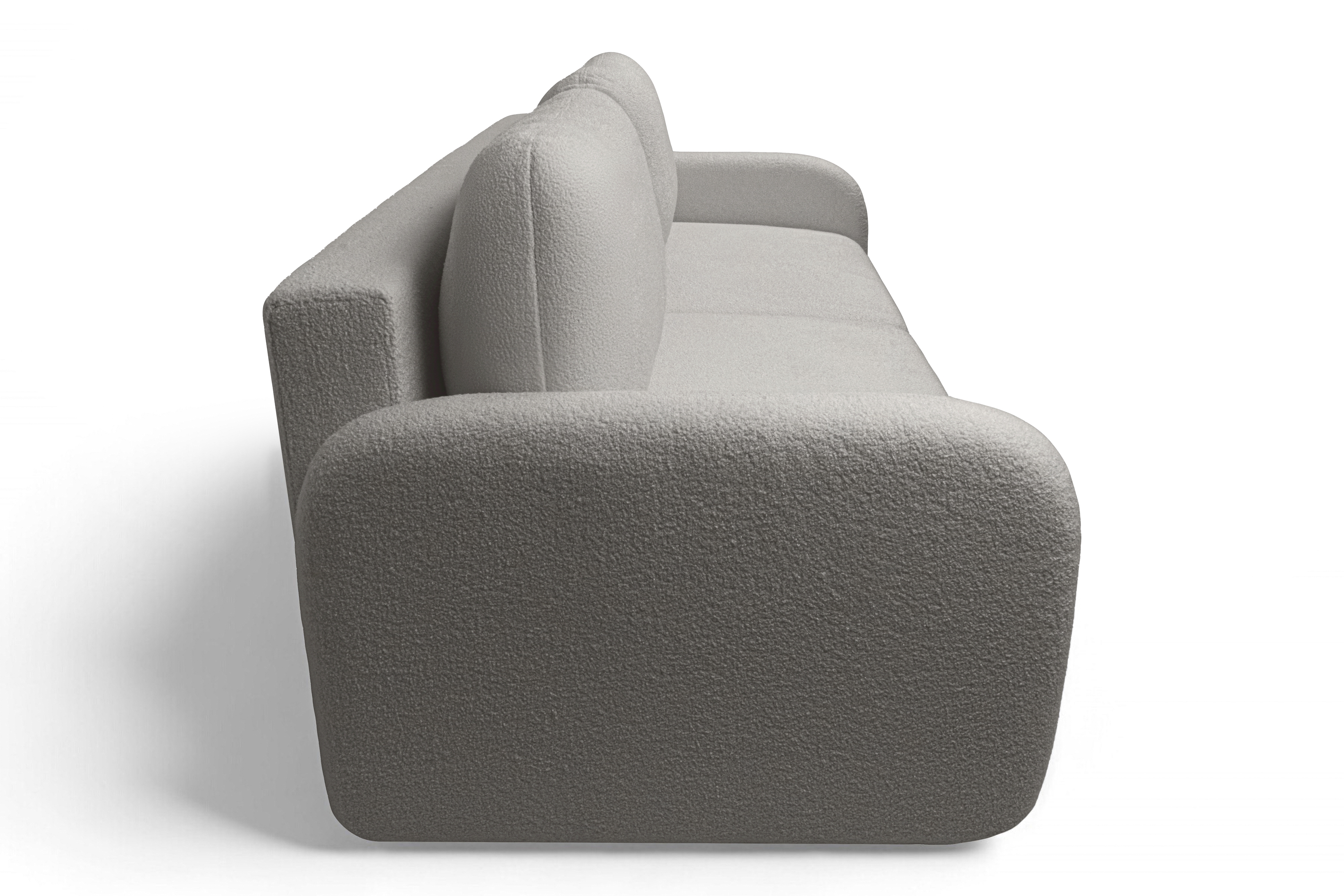 Rozkladacia pohovka Limpik - sivá bouclé Lambi 11 Pohovka s funkciou spania Limpik - šedá boucle Lambi 11