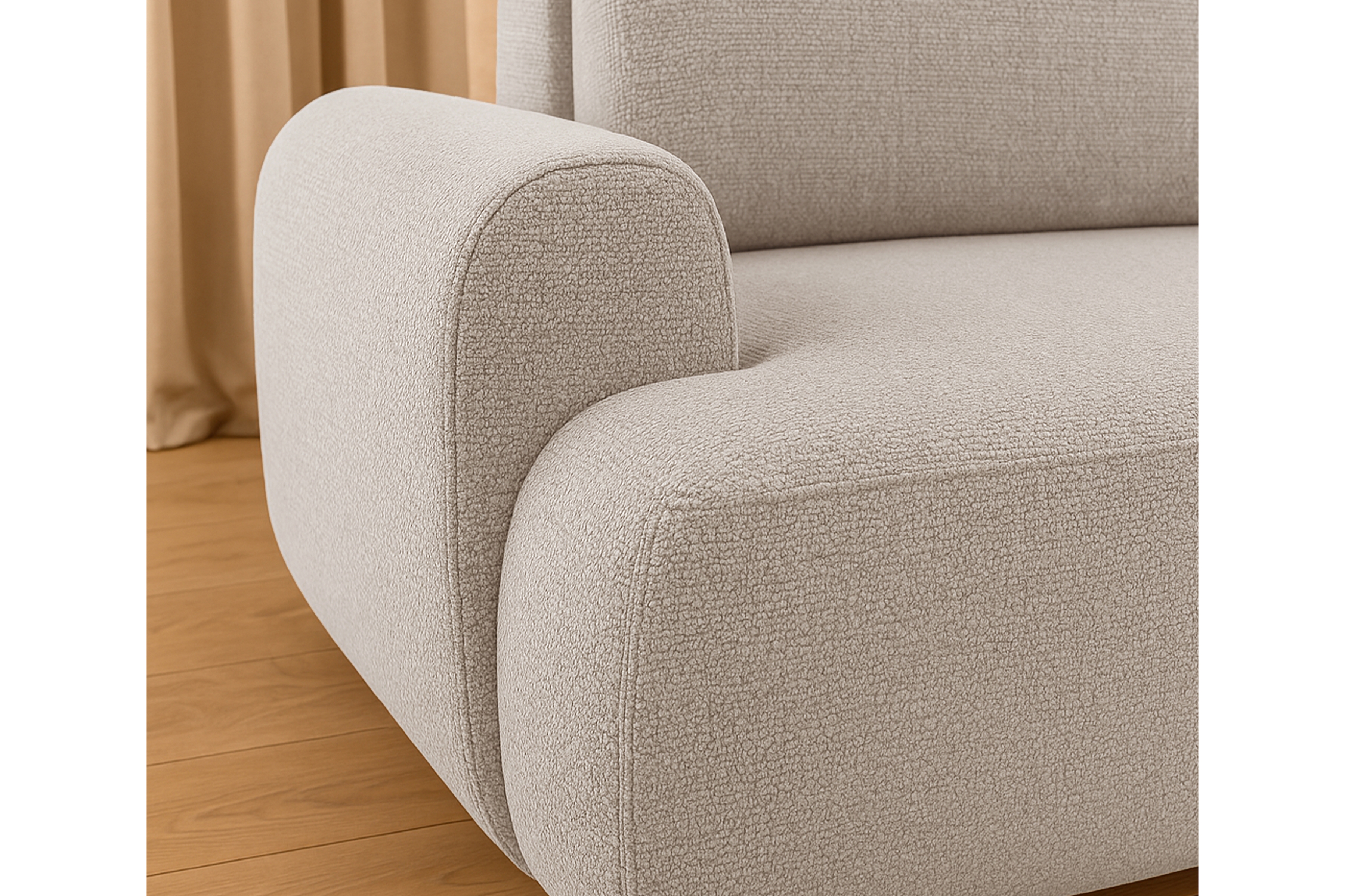 Rozkládací pohovka Lotulis - krémová Blur 01 Pohovka rozkládací Lotulis - kremowa Pletenina hydrofobowa Blur 01