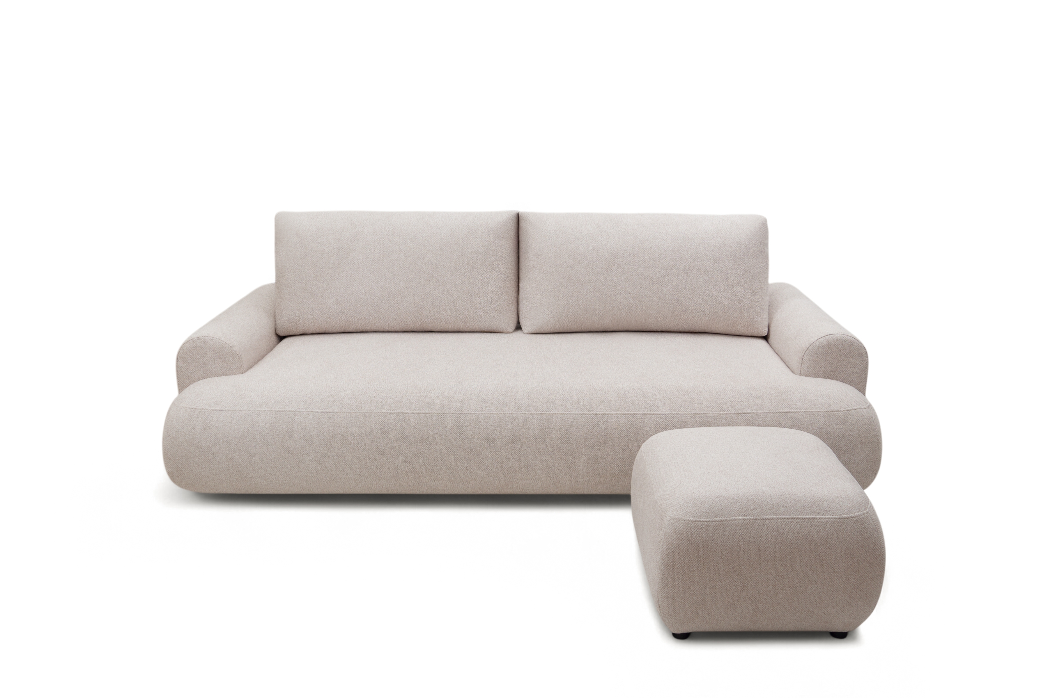 Rozkládací pohovka Lotulis - krémová Blur 01 Pohovka rozkládací Lotulis - kremowa Pletenina hydrofobowa Blur 01