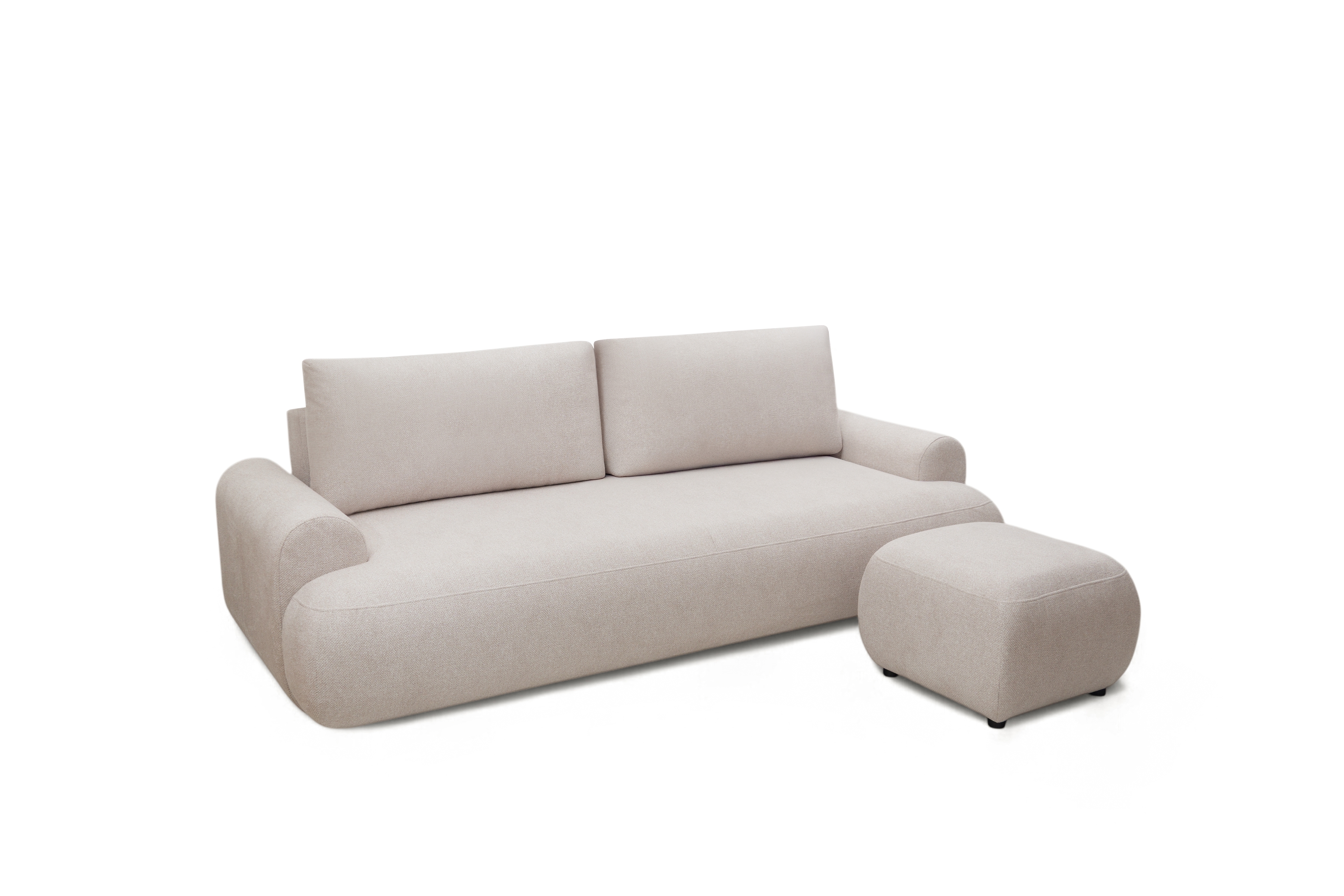 Rozkládací pohovka Lotulis - krémová Blur 01 Pohovka rozkládací Lotulis - kremowa Pletenina hydrofobowa Blur 01