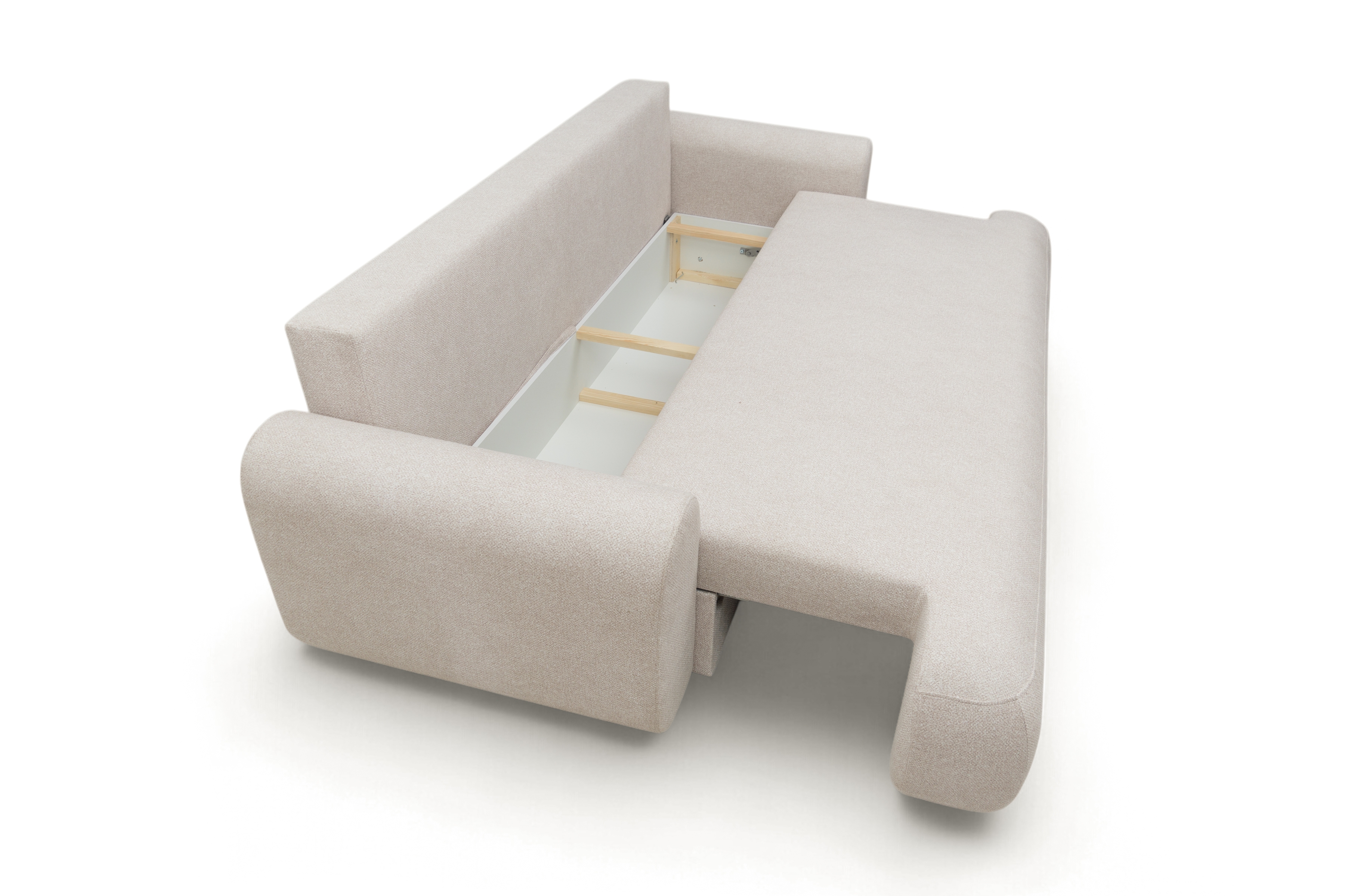 Rozkládací pohovka Lotulis - krémová Blur 01 Pohovka rozkládací Lotulis - kremowa Pletenina hydrofobowa Blur 01