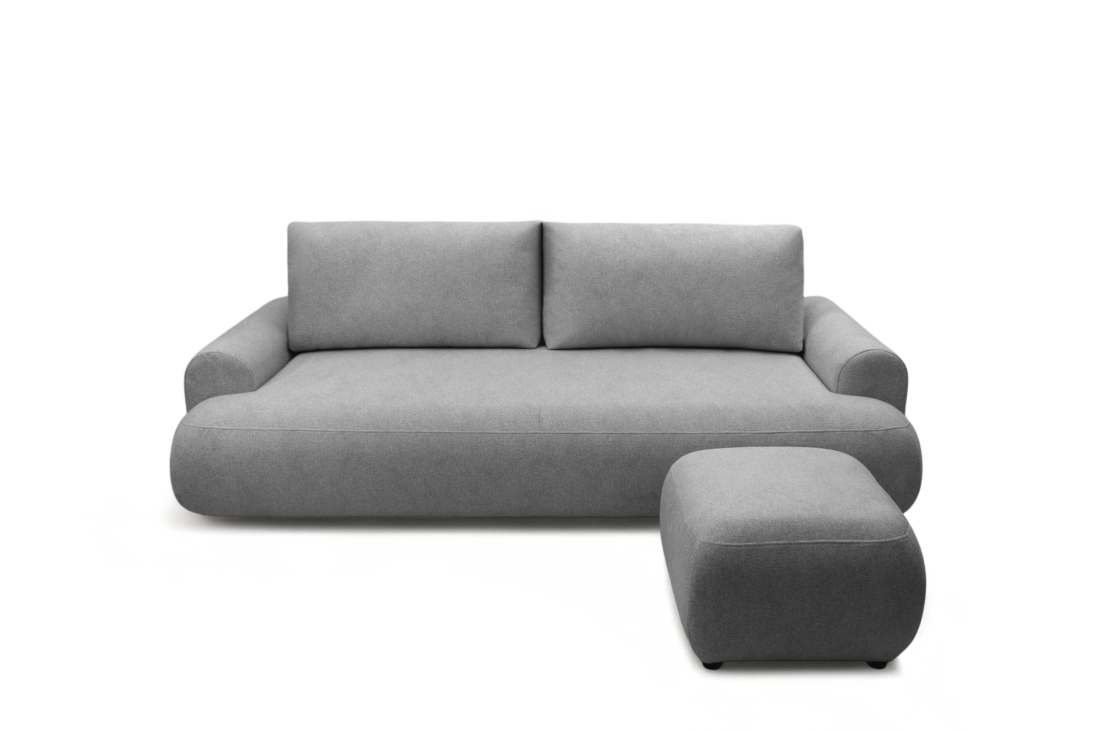 Rozkládací pohovka Lotulis - šedá Blur 18 Pohovka rozkládací Lotulis - šedá Pletenina hydrofobowa Blur 18