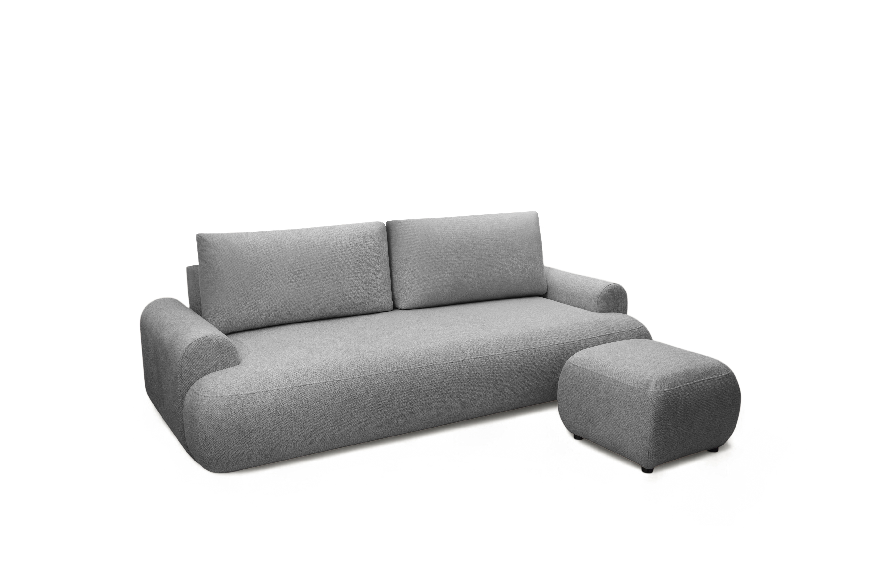 Rozkládací pohovka Lotulis - šedá Blur 18 Pohovka rozkládací Lotulis - šedá Pletenina hydrofobowa Blur 18