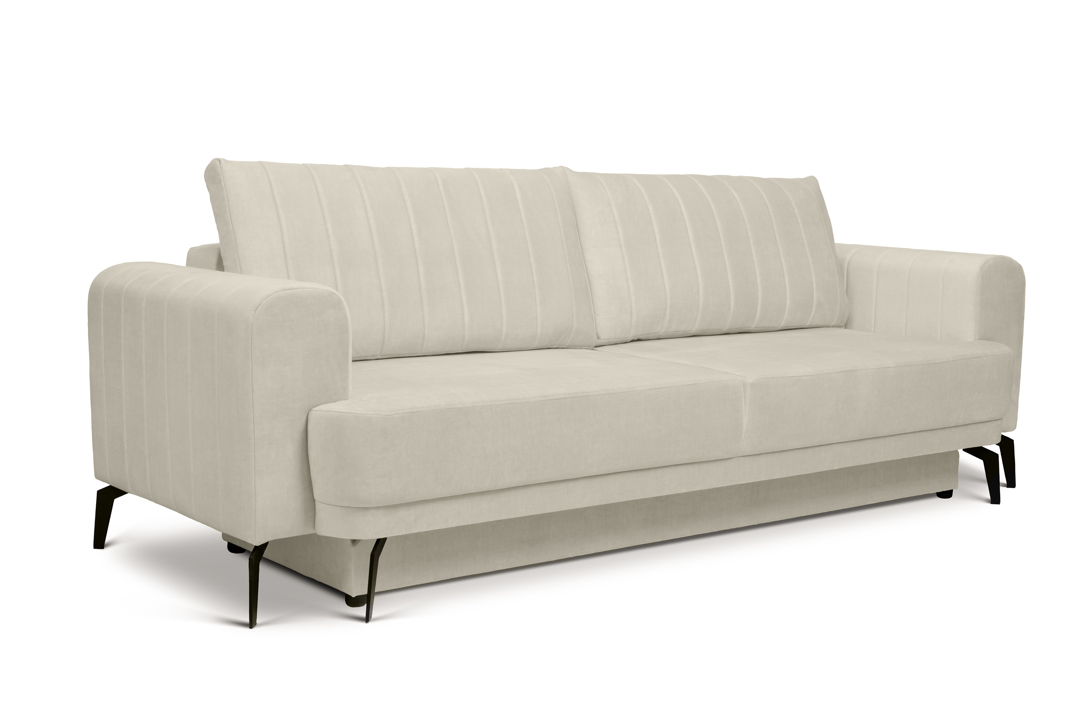 Pohovka Luzano s funkcí spaní - krémový samet Vogue 1 Pohovka rozkládací Luzano - Krémový samet Vogue 1