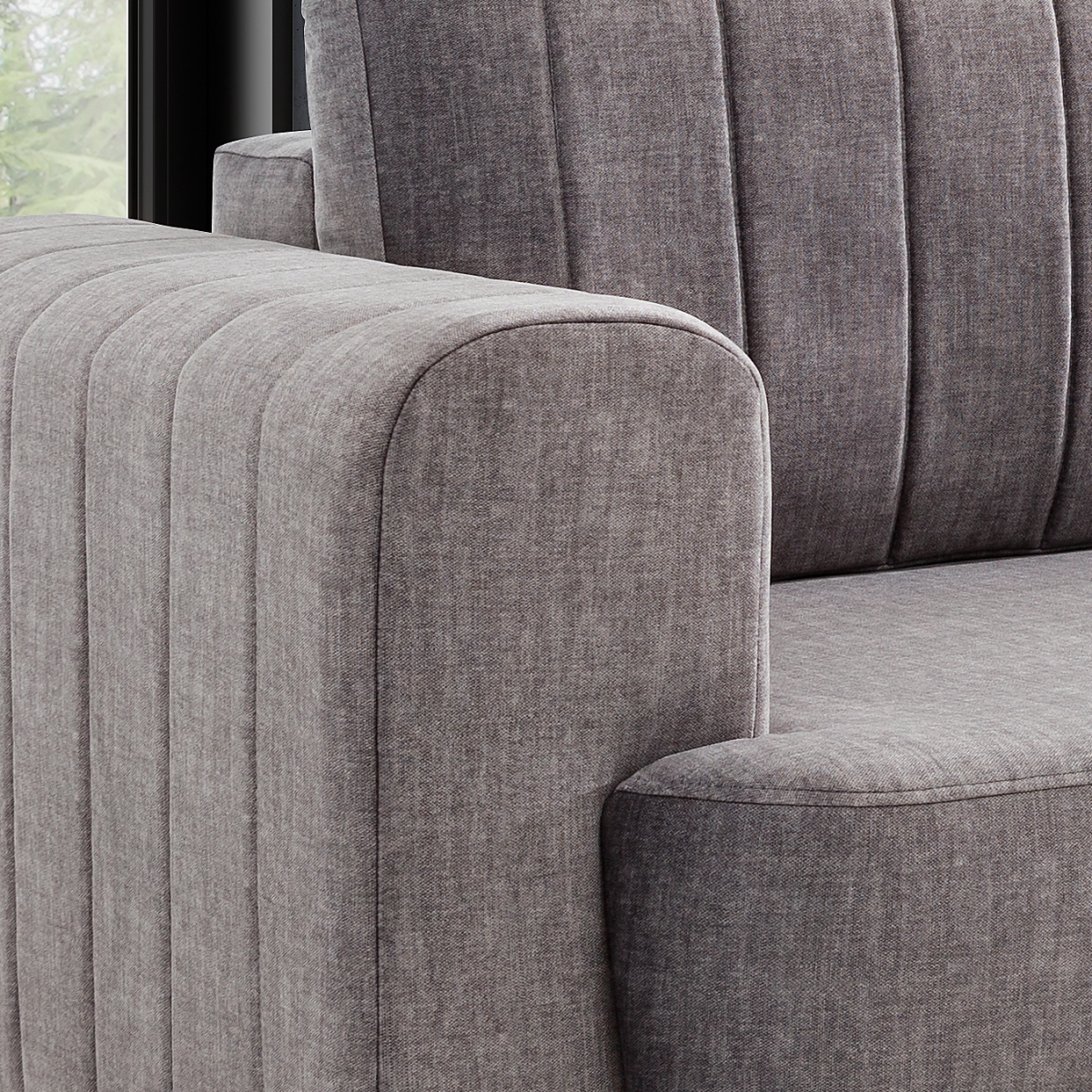 Pohovka Luzano s funkcí spaní - šedý samet Vogue 14 Pohovka rozkládací Luzano - šedá samet Vogue 14