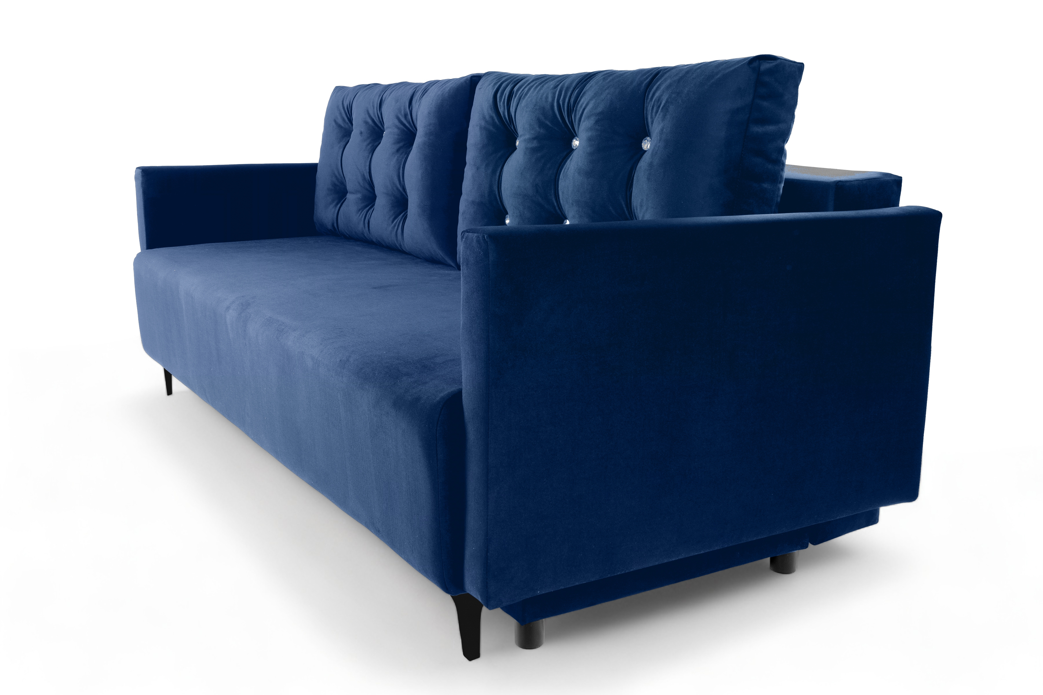 Rozkládací pohovka Megi - tmavě modrý samet Velluto 25 Pohovka rozkládací Megi - tmavě modrá samet Velluto 25