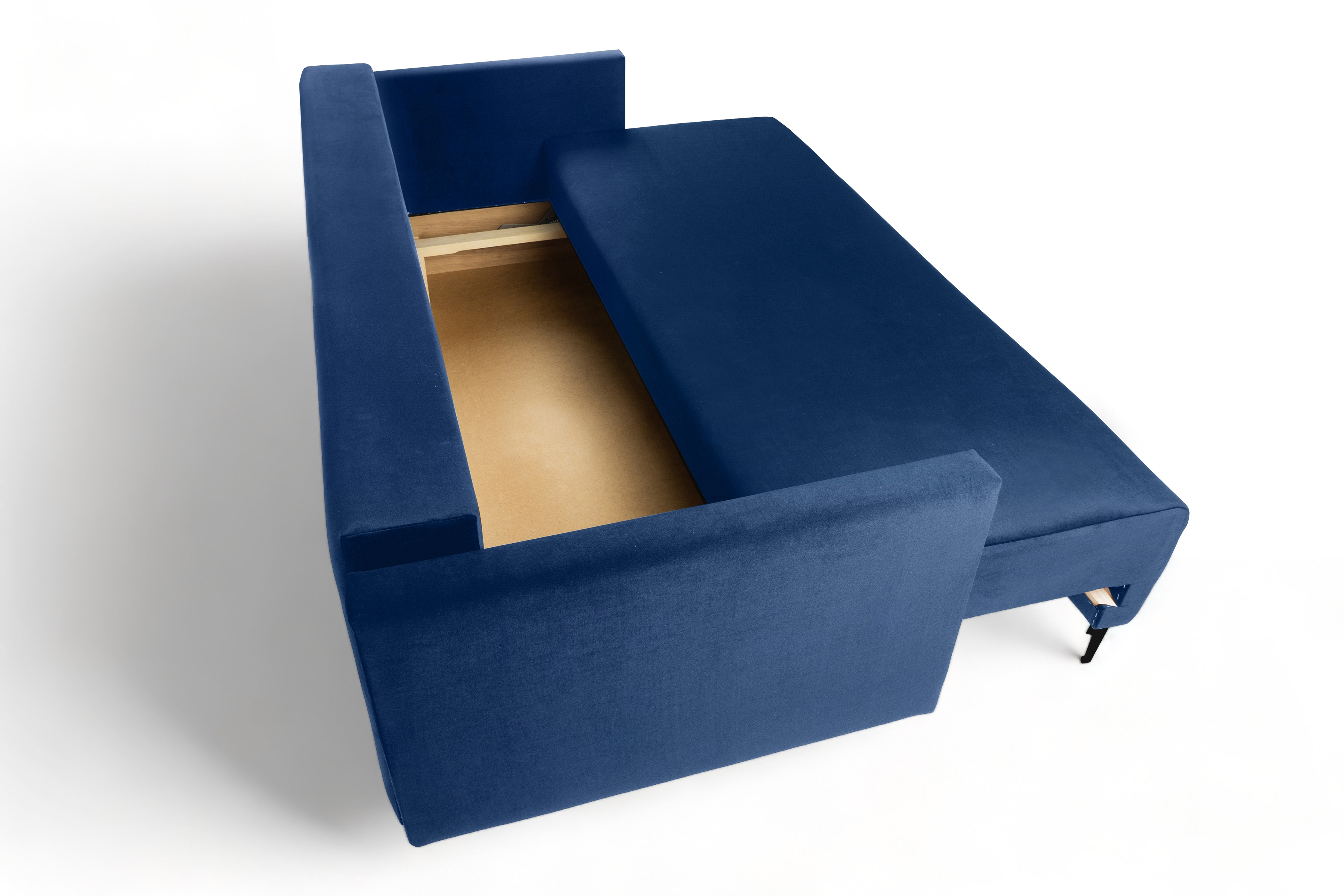 Rozkládací pohovka Megi - tmavě modrý samet Velluto 25 Pohovka rozkládací Megi - tmavě modrá samet Velluto 25